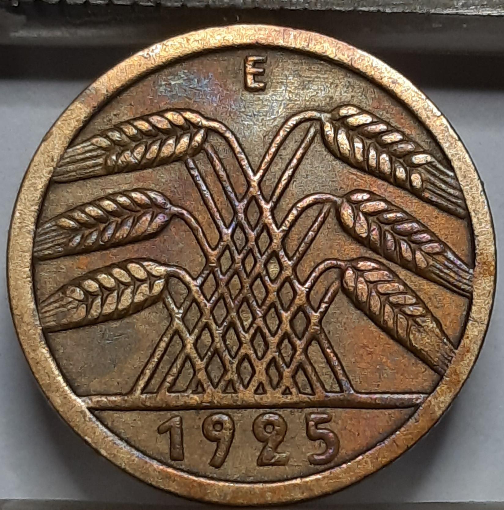 Vokietija 5 Reichspfenigai 1925 E KM#39 (5003) 