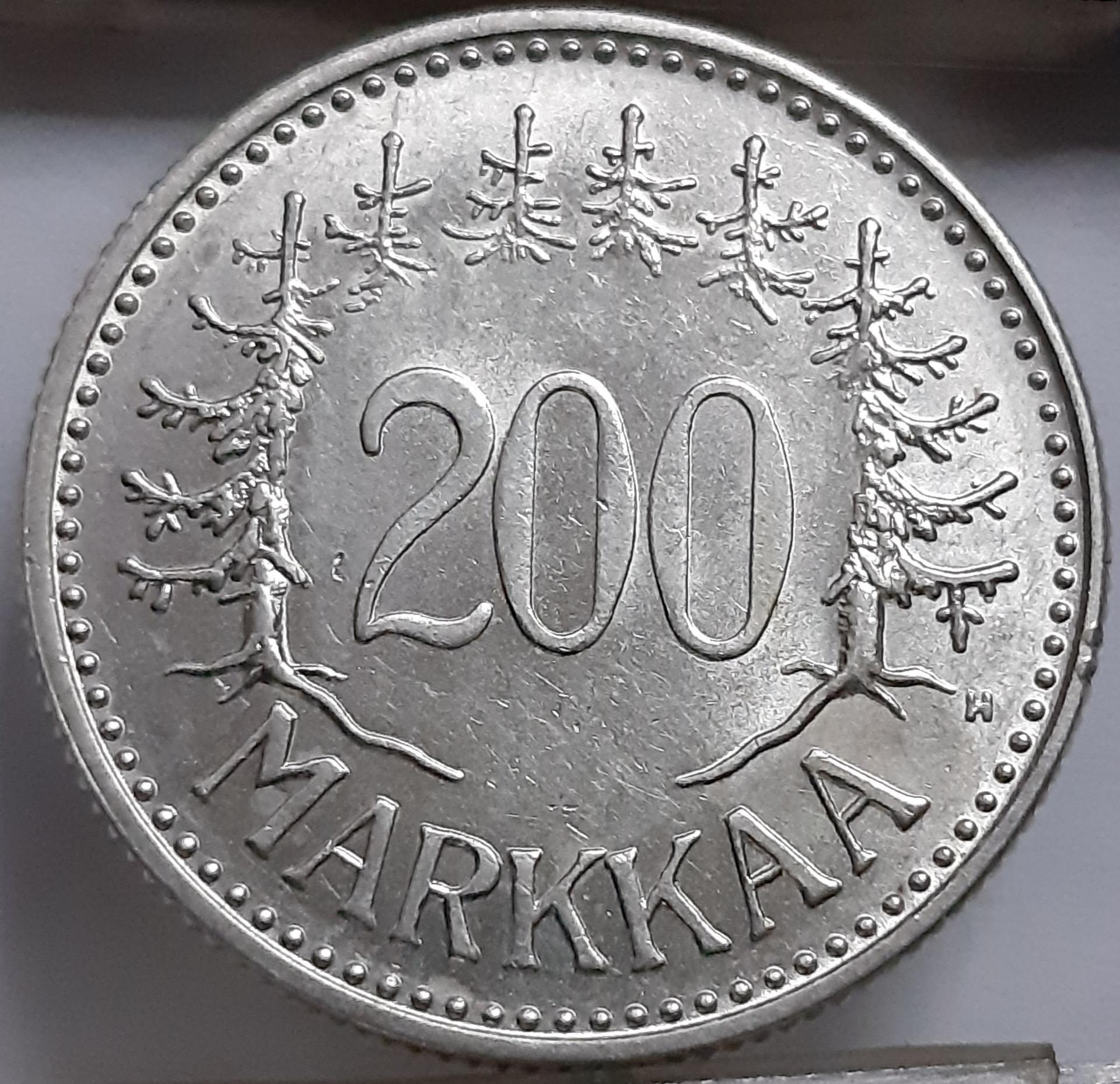 Suomija 200 Markių 1957 KM#42 Sidabras (5077)