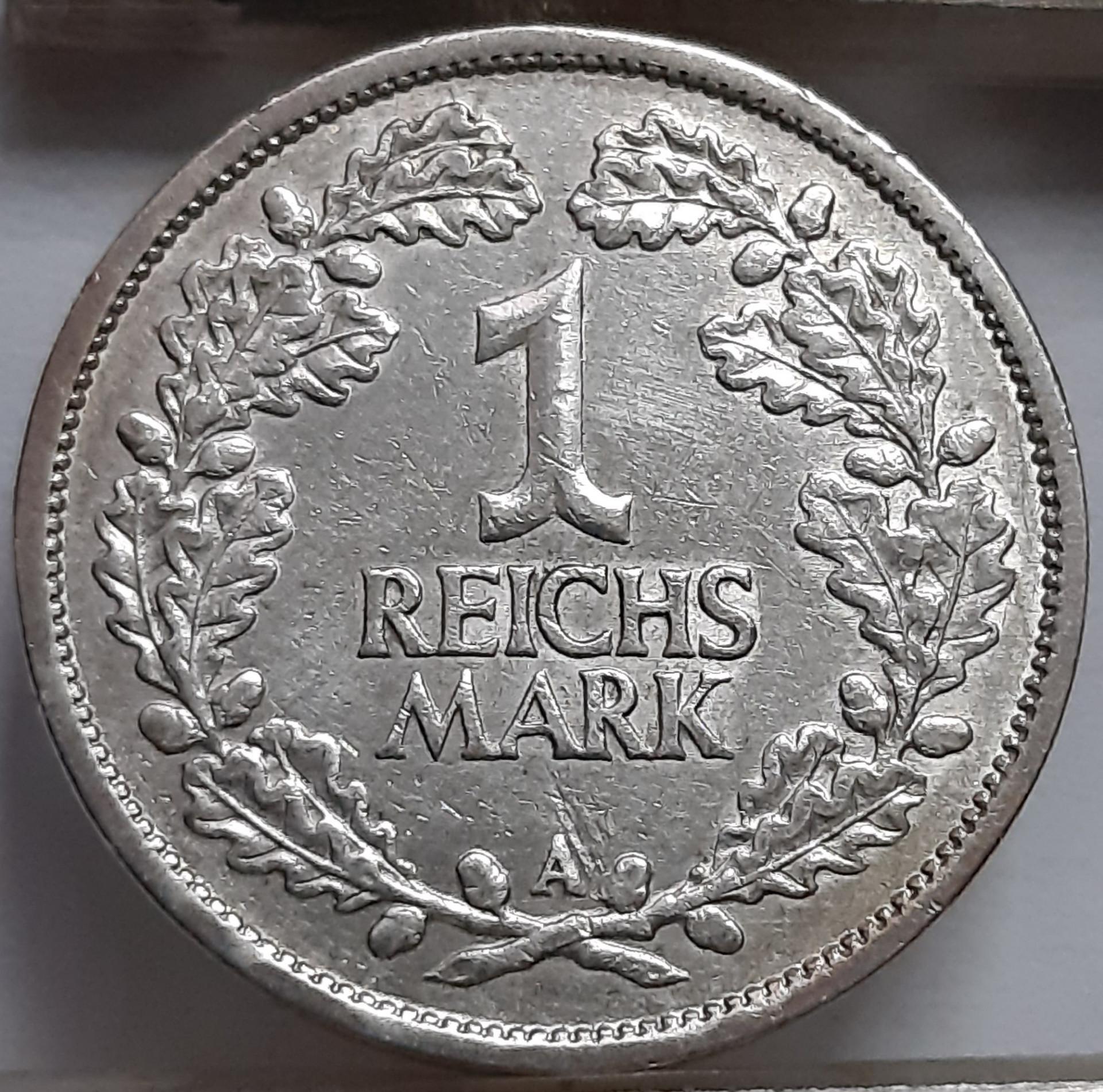 Vokietija 1 Reichsmarkė 1925 A KM#44 (5080)