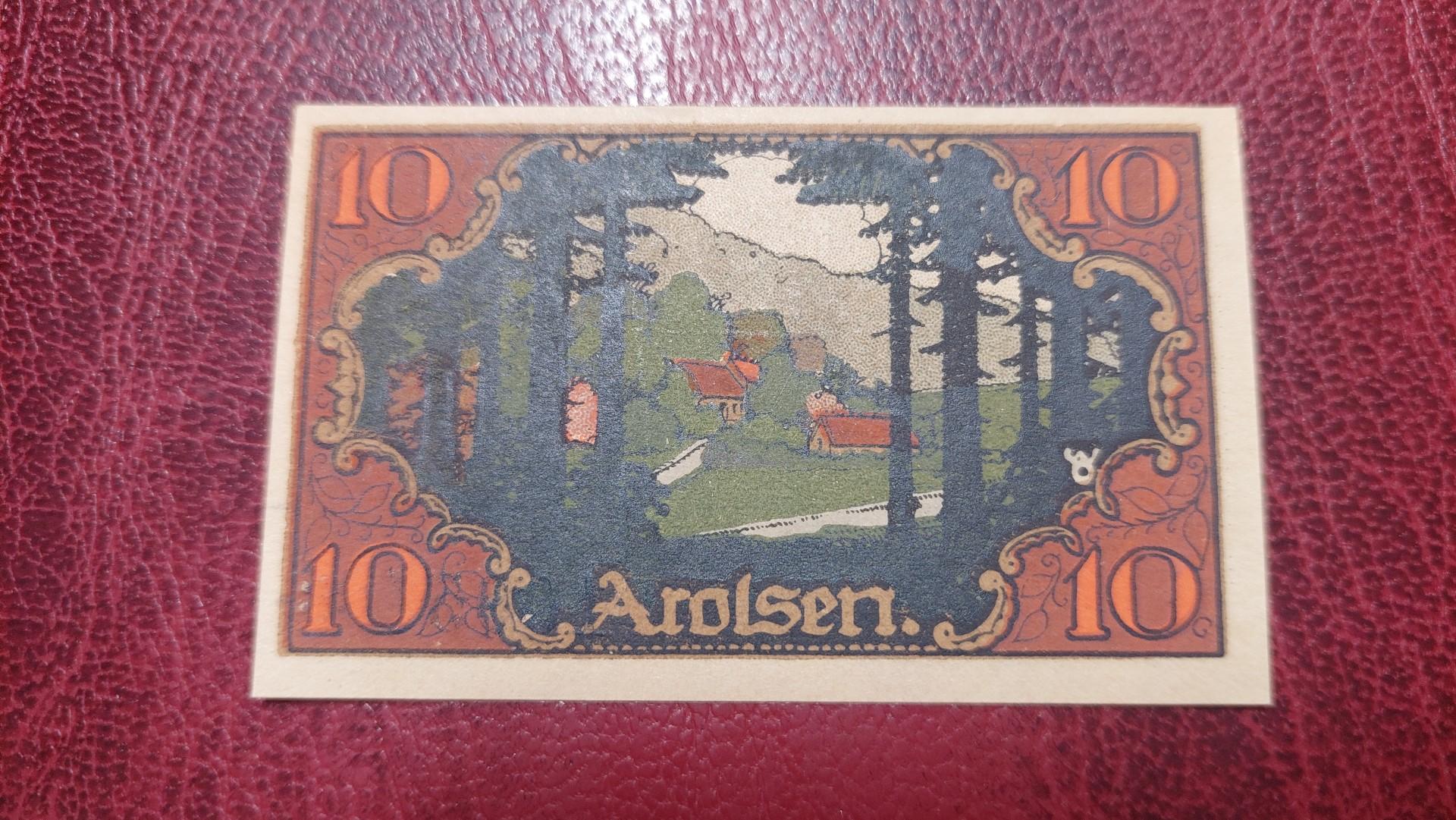 10 Pfennig 1921.06 Arolsen Notgeld Vokietija