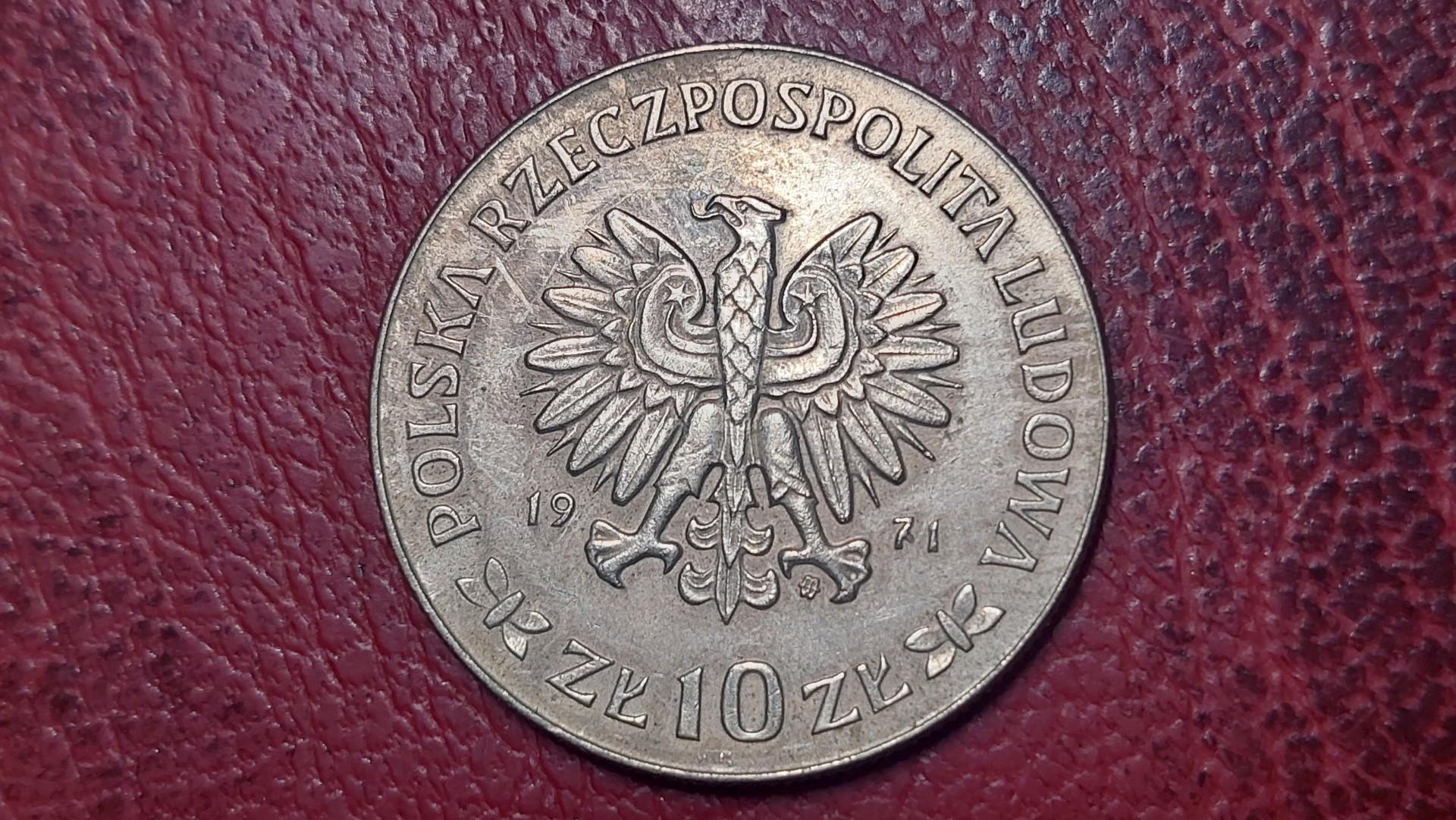 Lenkija 10 zlotų, 1971 Y# 64 Silezijos mūšio 50