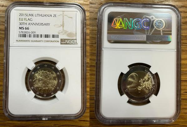2 eur. Vėliava NGC MS 66