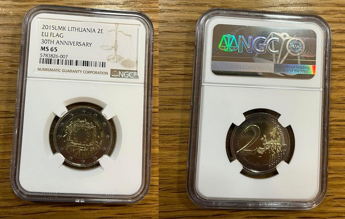 2 eur. Vėliava NGC MS 65