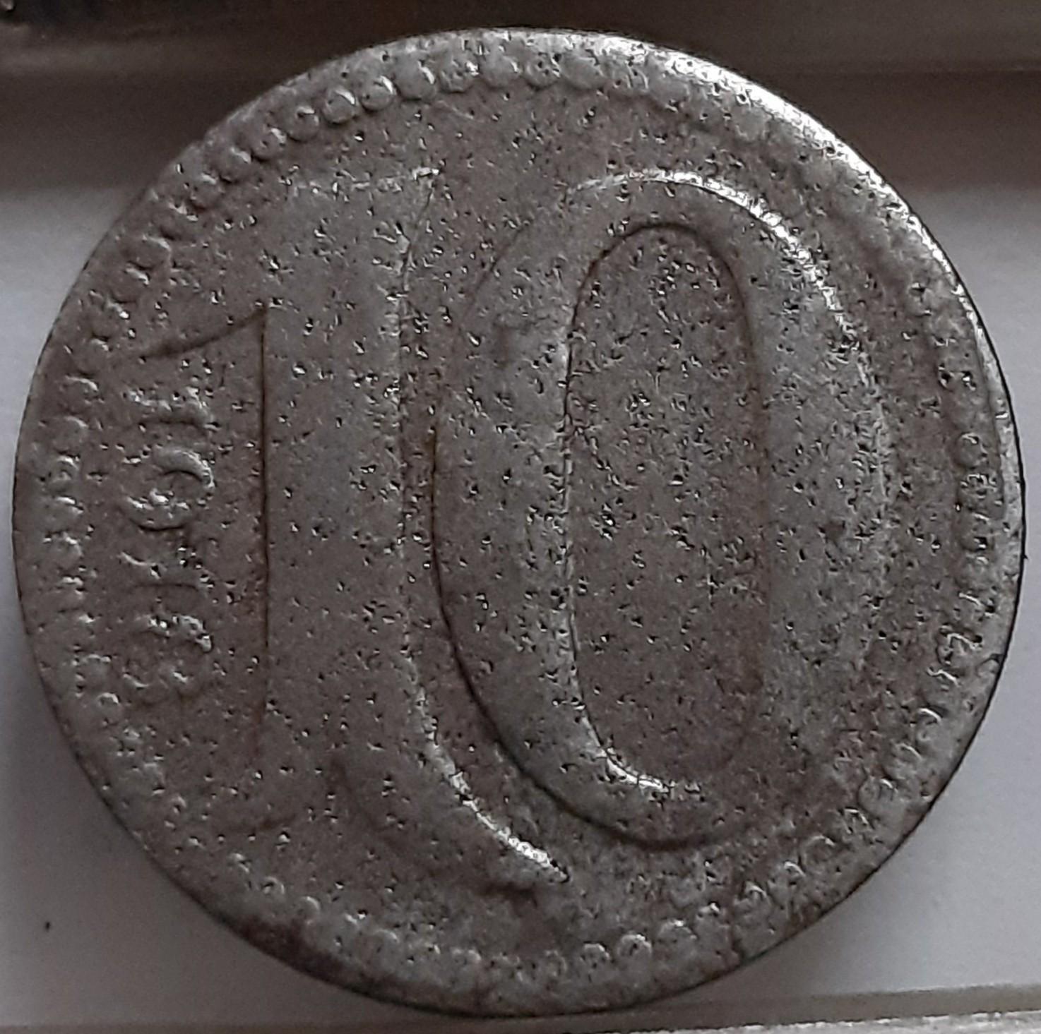 Vokietija - Mainz 10 Pfenigų 1918 N#16396 (5128)