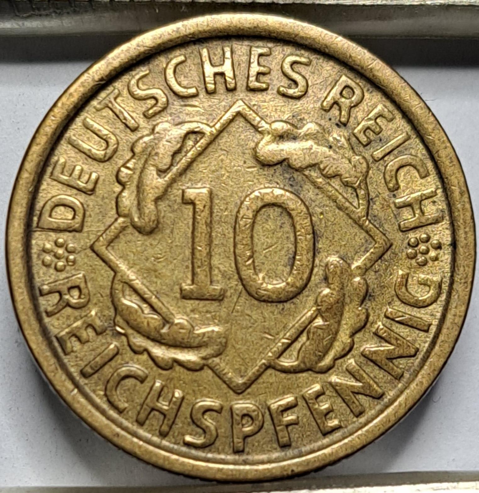 Vokietija 10 Reichspfenigų 1924 G KM#40 (5105)