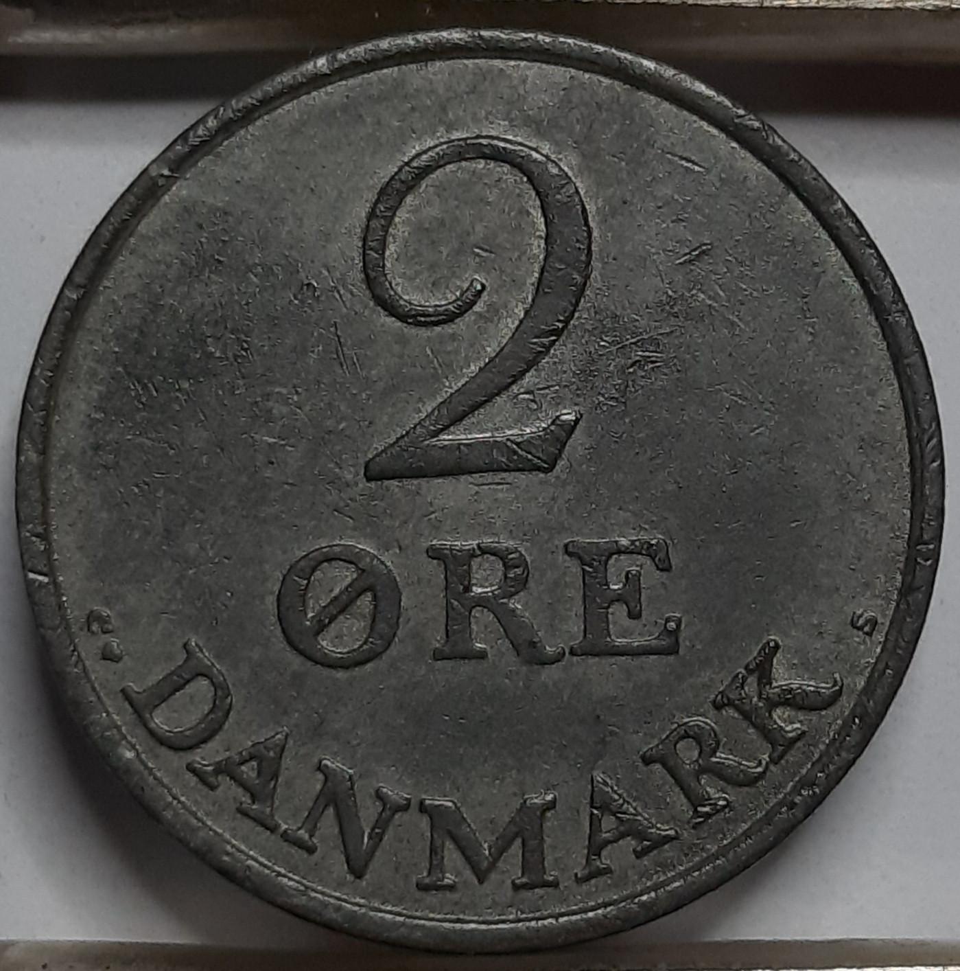 Danija 2 Erės 1959 KM#840 Cinkas (5113)