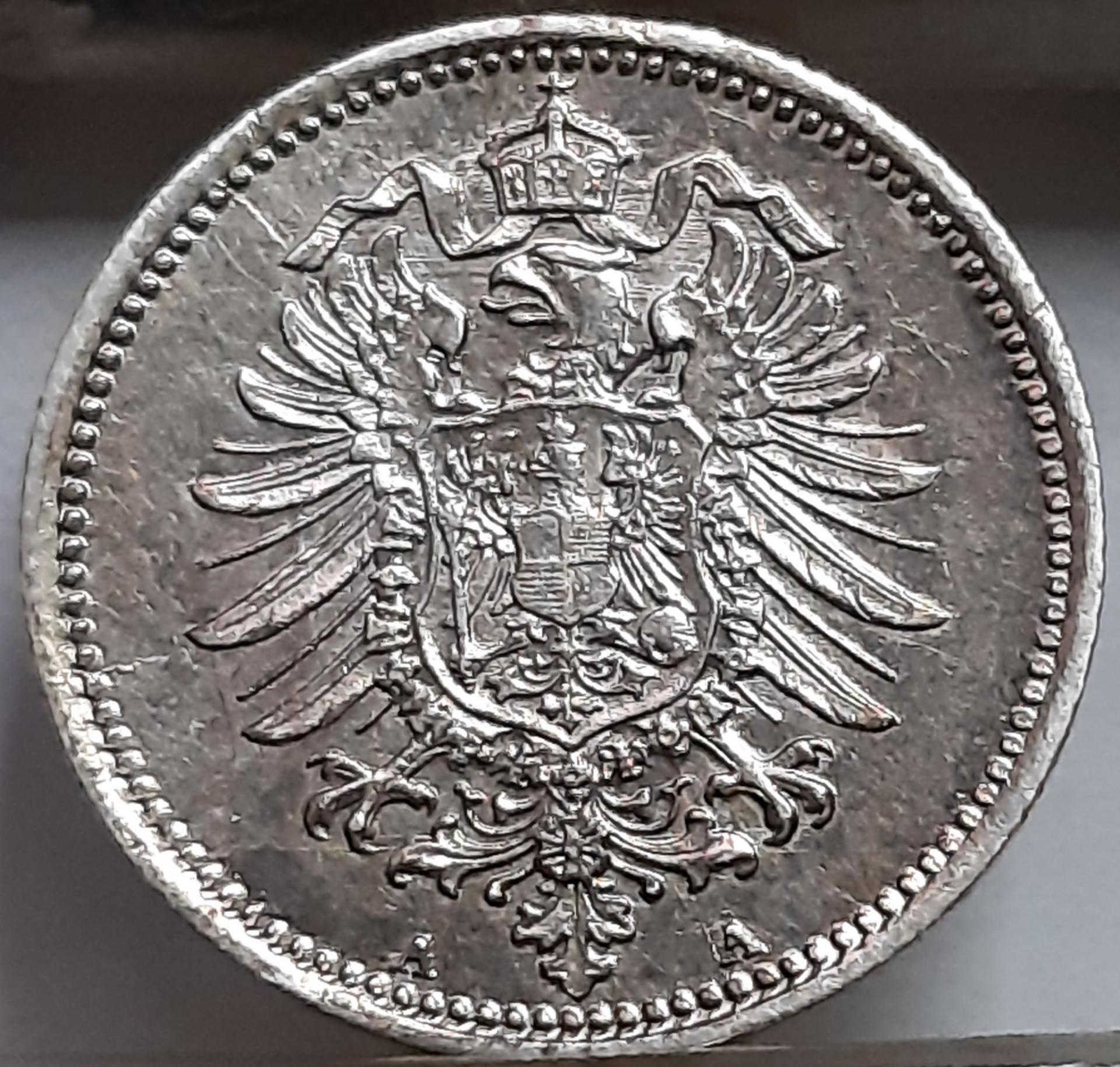 Vokietija 20 Pfenigų 1874 A KM#5 Sidabras (5079) 
