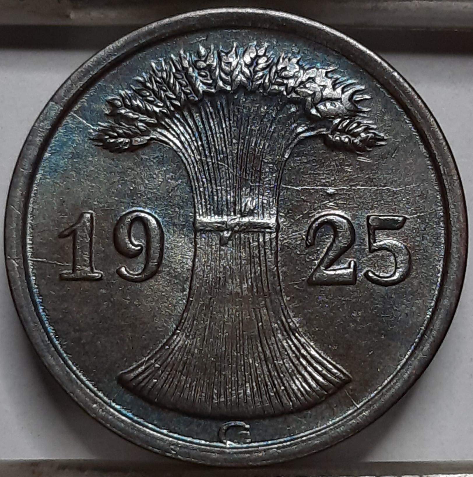 Vokietija 2 Reichspfenigai 1925 G KM#38 (5159) 