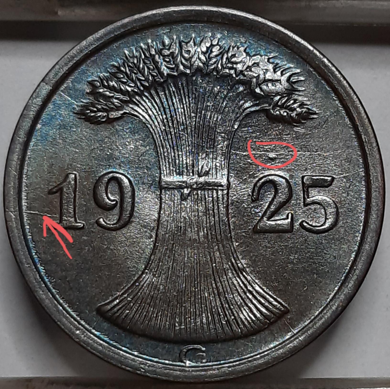 Vokietija 2 Reichspfenigai 1925 G KM#38 (5159) 