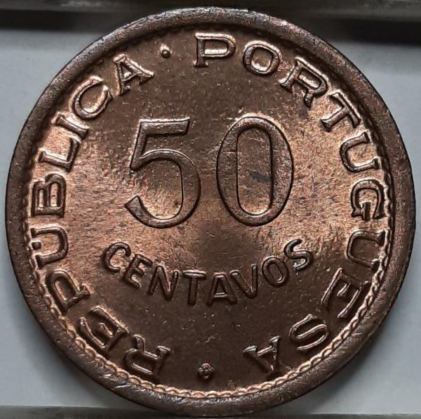 Angola 50 Sentavų 1954 KM#75 Bronza (5148)