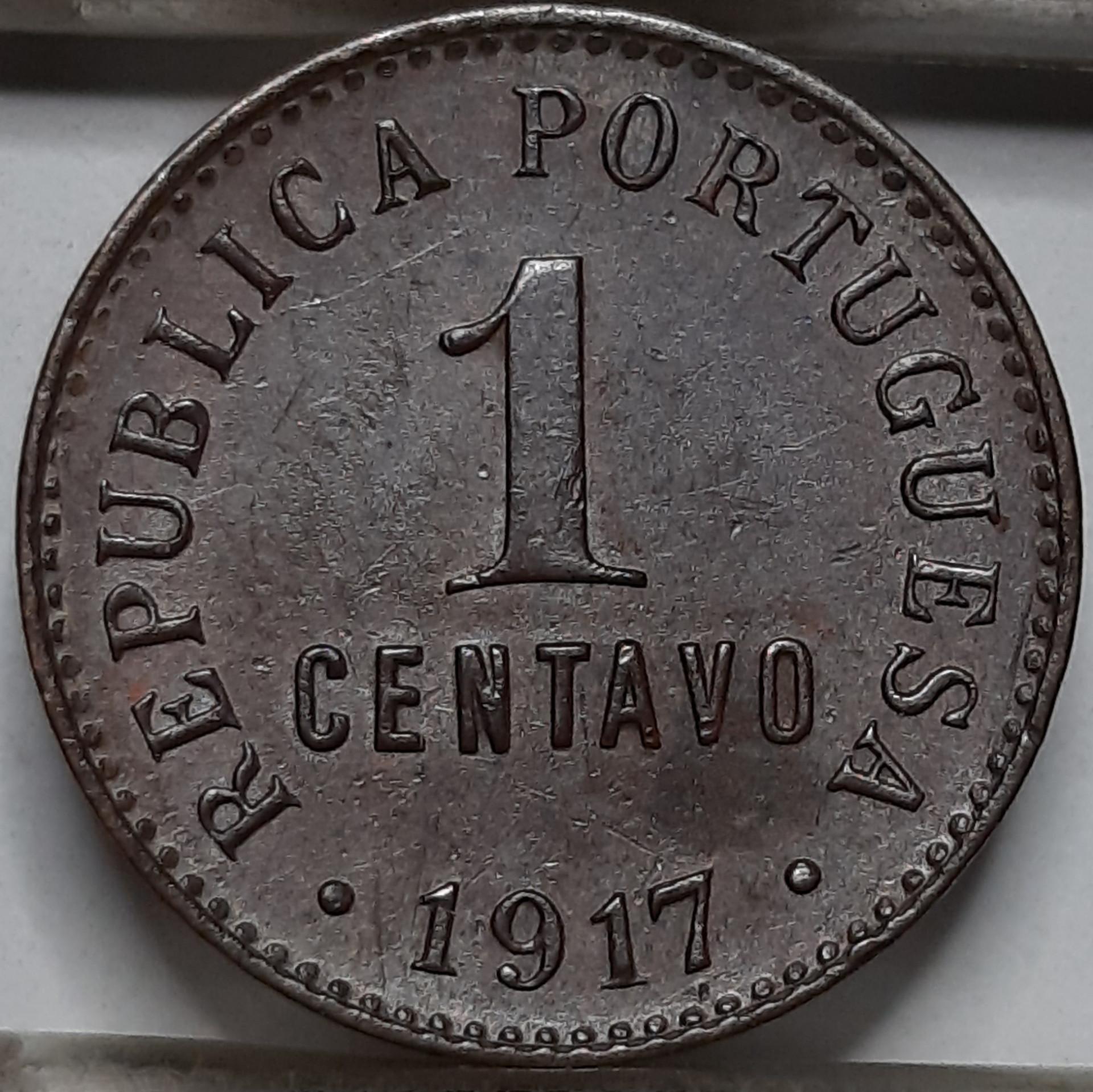 Portugalija 1 Sentavas 1917 KM#565 Bronza (5152)