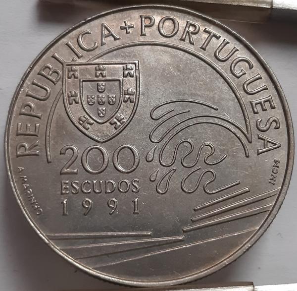 Portugalija 200 Eskudų 1991 Proginė KM#658 (5171) 