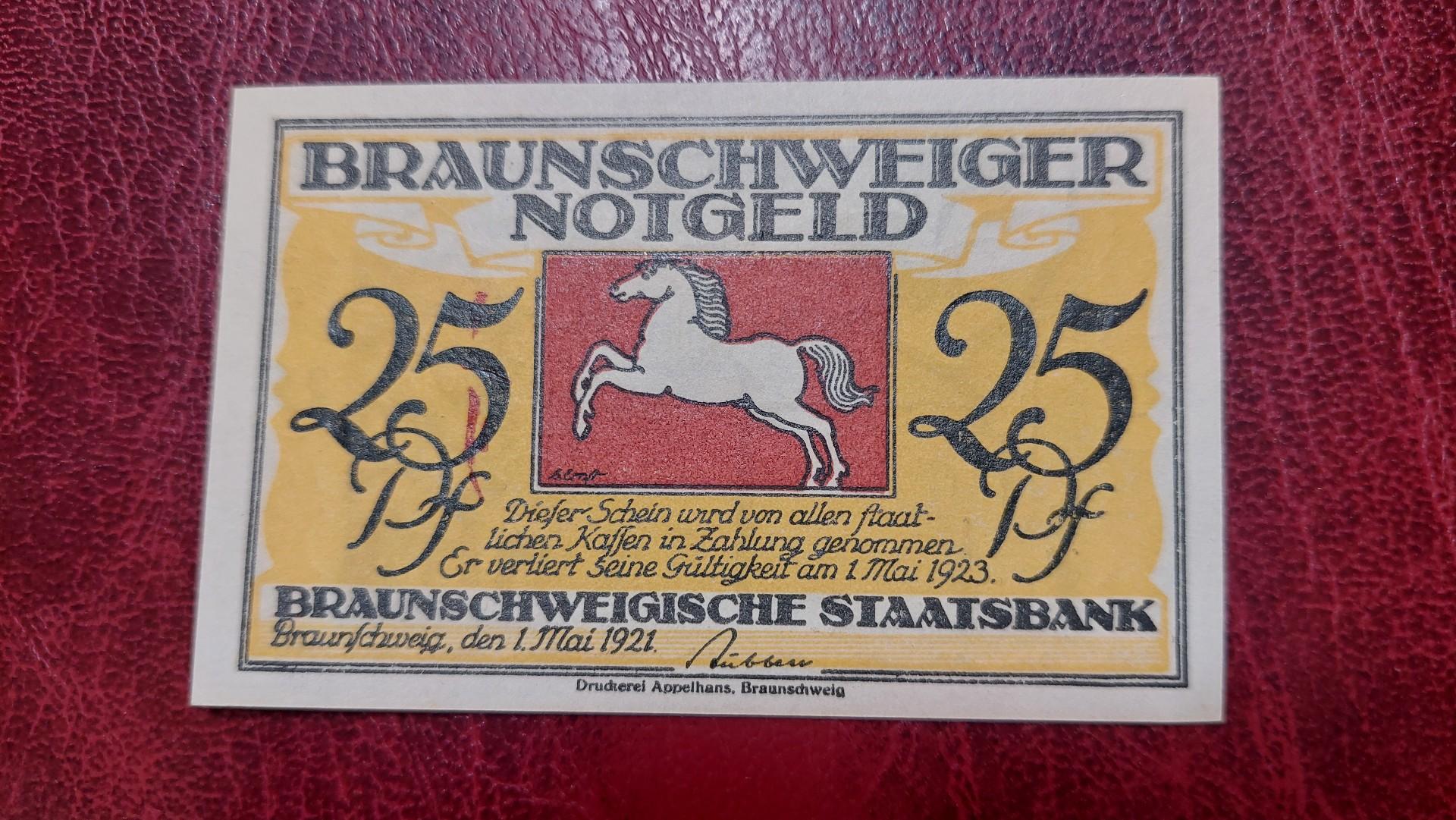 25 Pfennig 1921.05.01 Braunschweig Notgeld