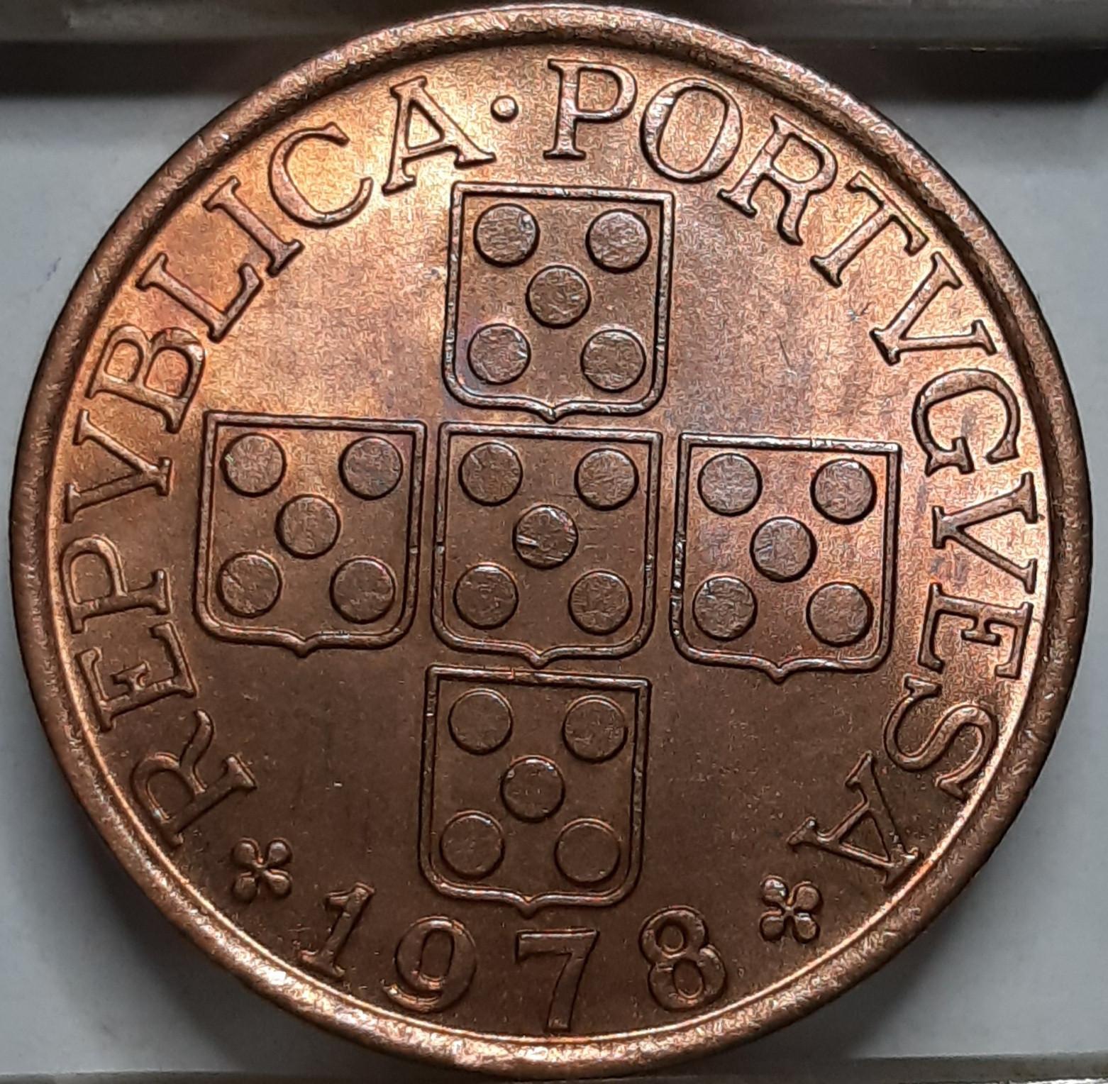 Portugalija 50 Sentavų 1978 KM#596 Bronza (5198) 