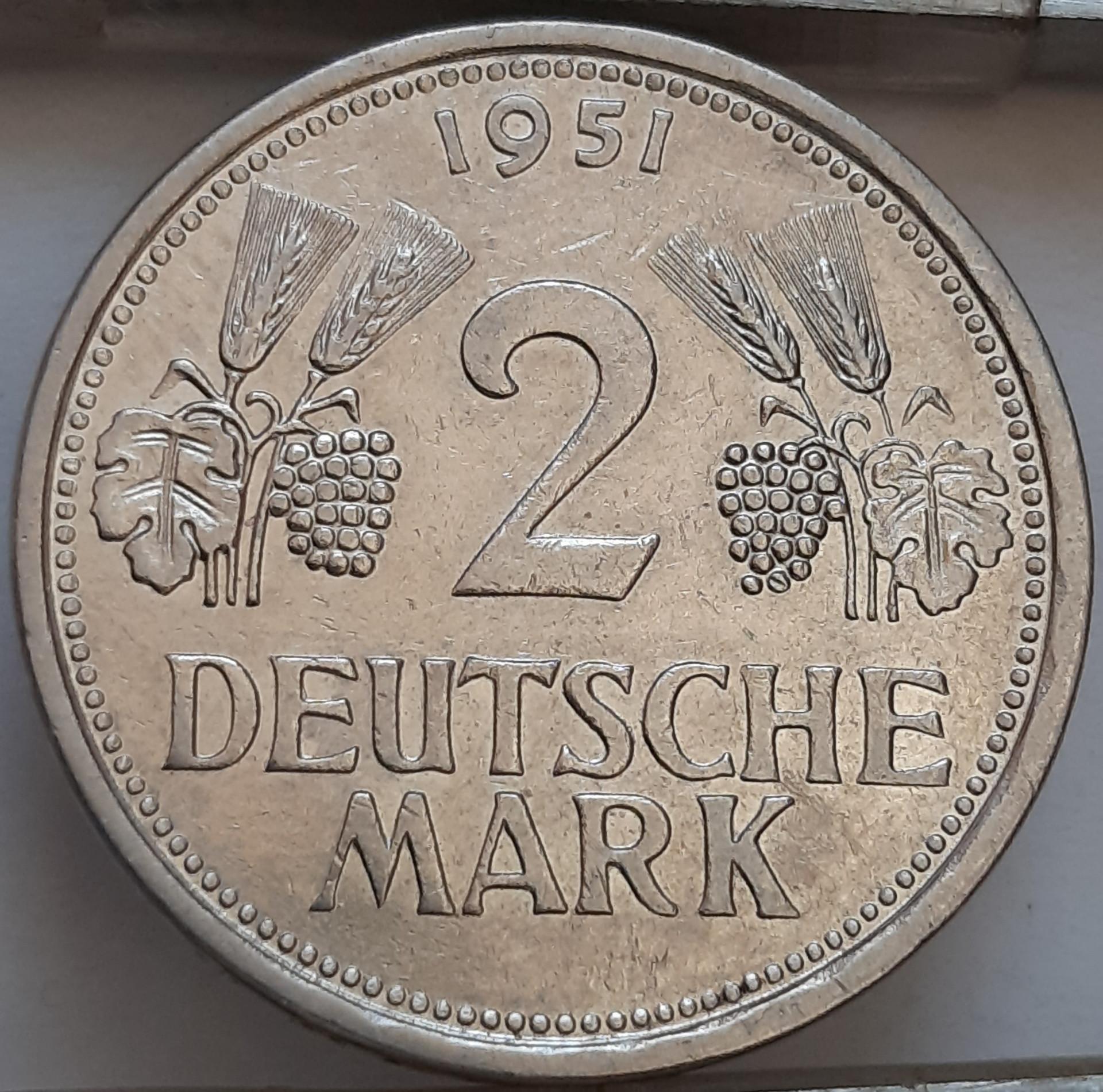 Vokietija 2 Markės 1951 J KM#111 (5250) 