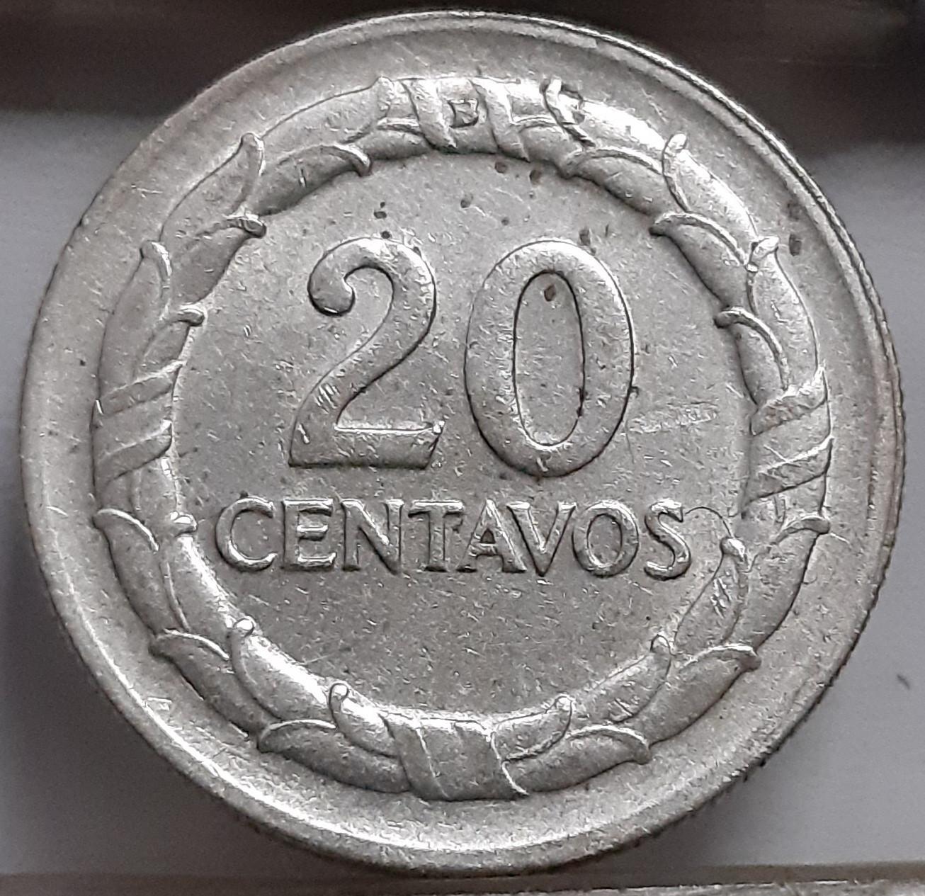 Kolumbija 20 Sentavų 1951 KM#208.2 (5237)