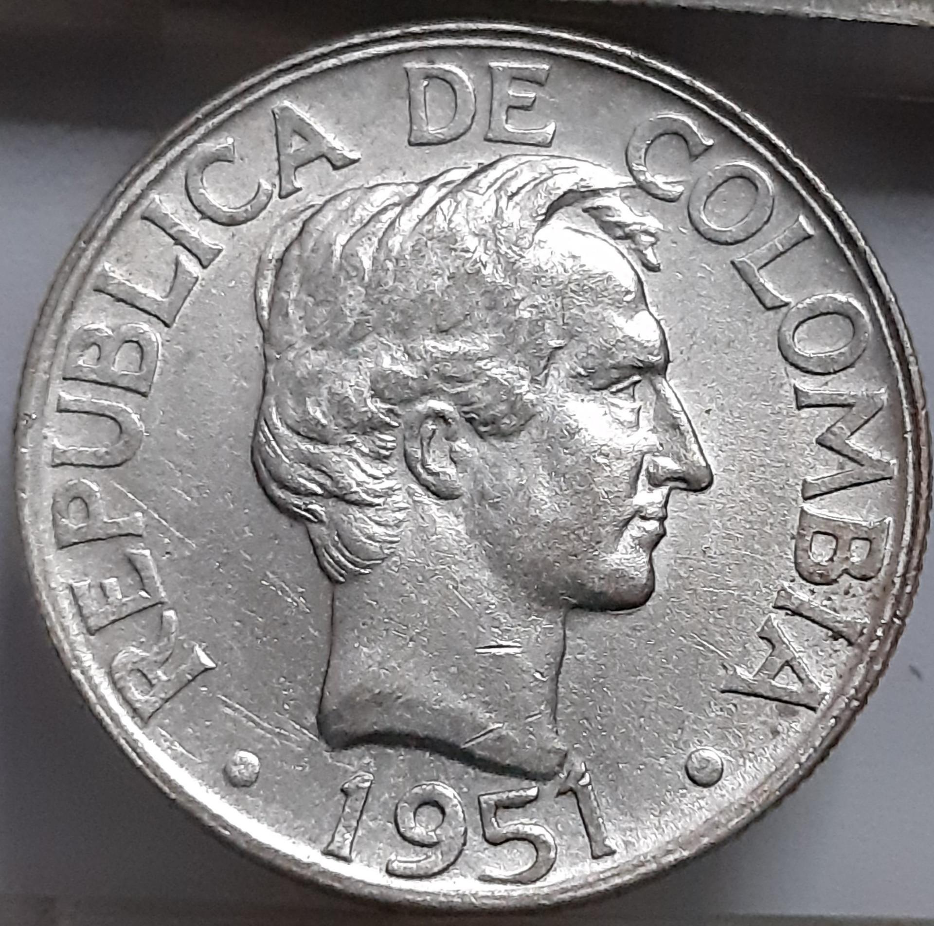 Kolumbija 20 Sentavų 1951 KM#208.2 (5237)