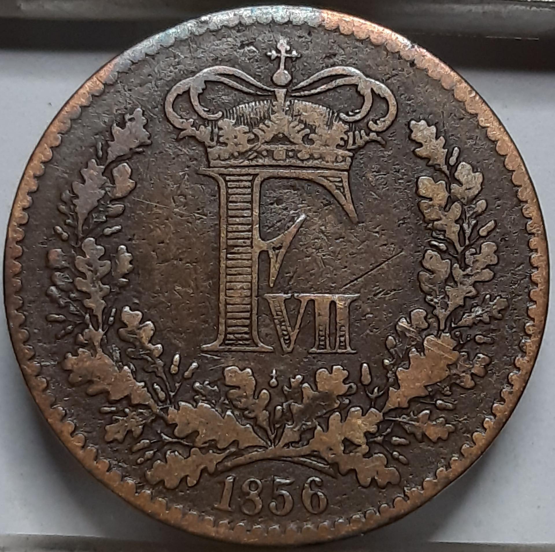 Danija 1 Skilingas Rigsmontas 1856 KM#763 (5270)