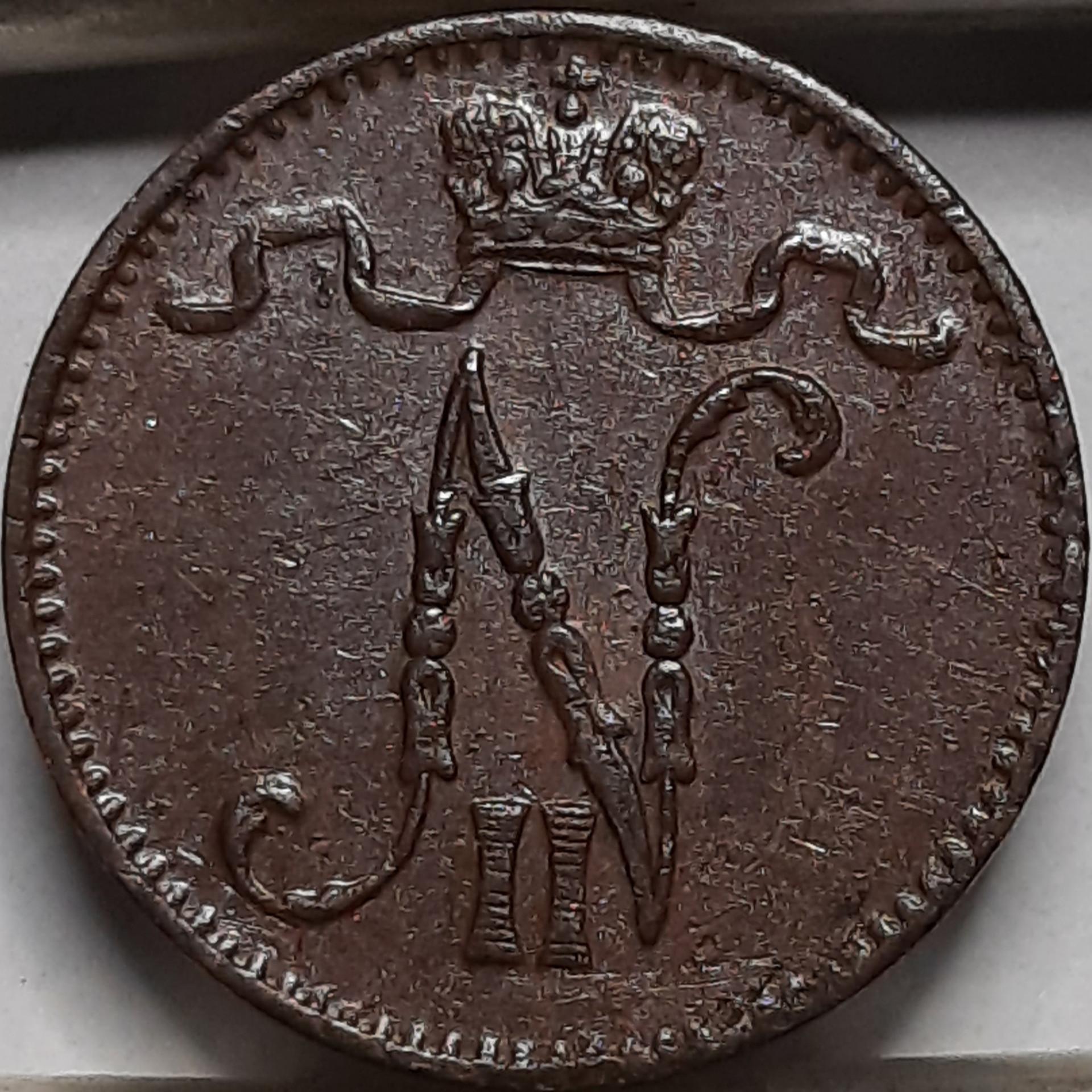 Suomija 1 Pensas 1898 KM#13 Varis (5280)
