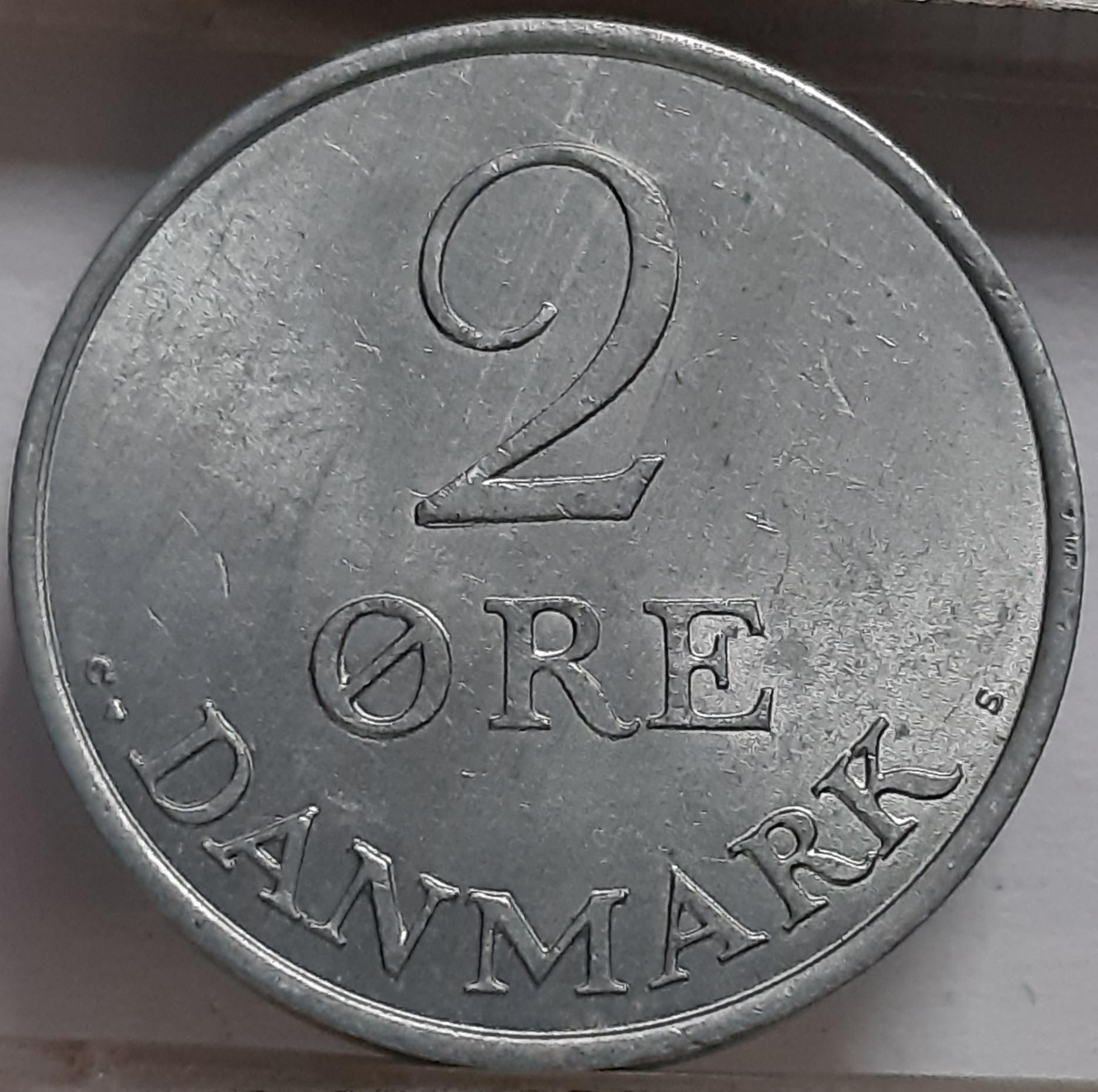 Danija 2 Erės 1971 Brokas KM#840 Cinkas (5211)