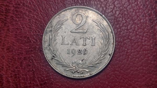 Latvija 2 latai, 1926 KM# 8 AG 0.835