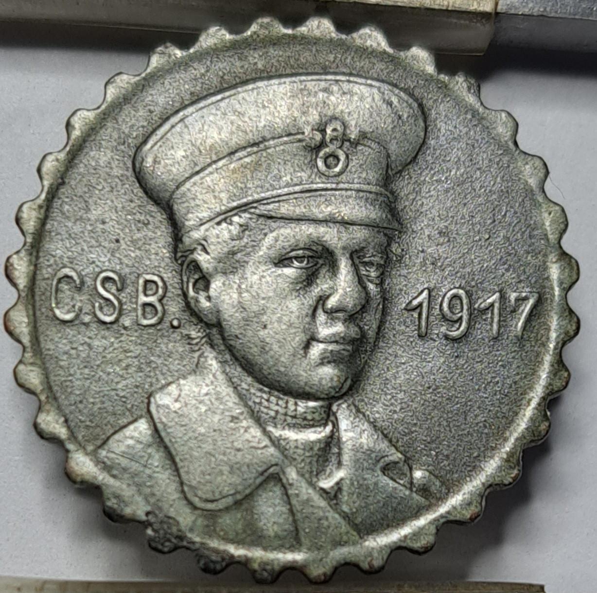 Vokietija 15 Pfenigų 1917 N#18670 su klaida (5330)