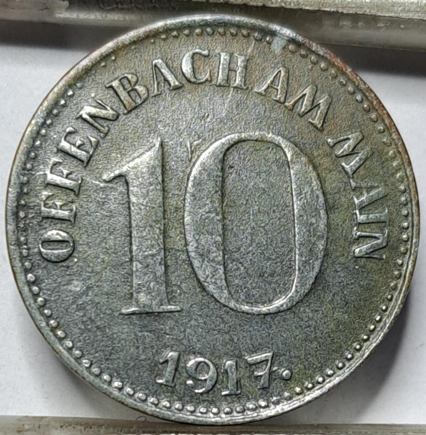 Vokietija 10 pfenigų 1917 N#16398 (5332)