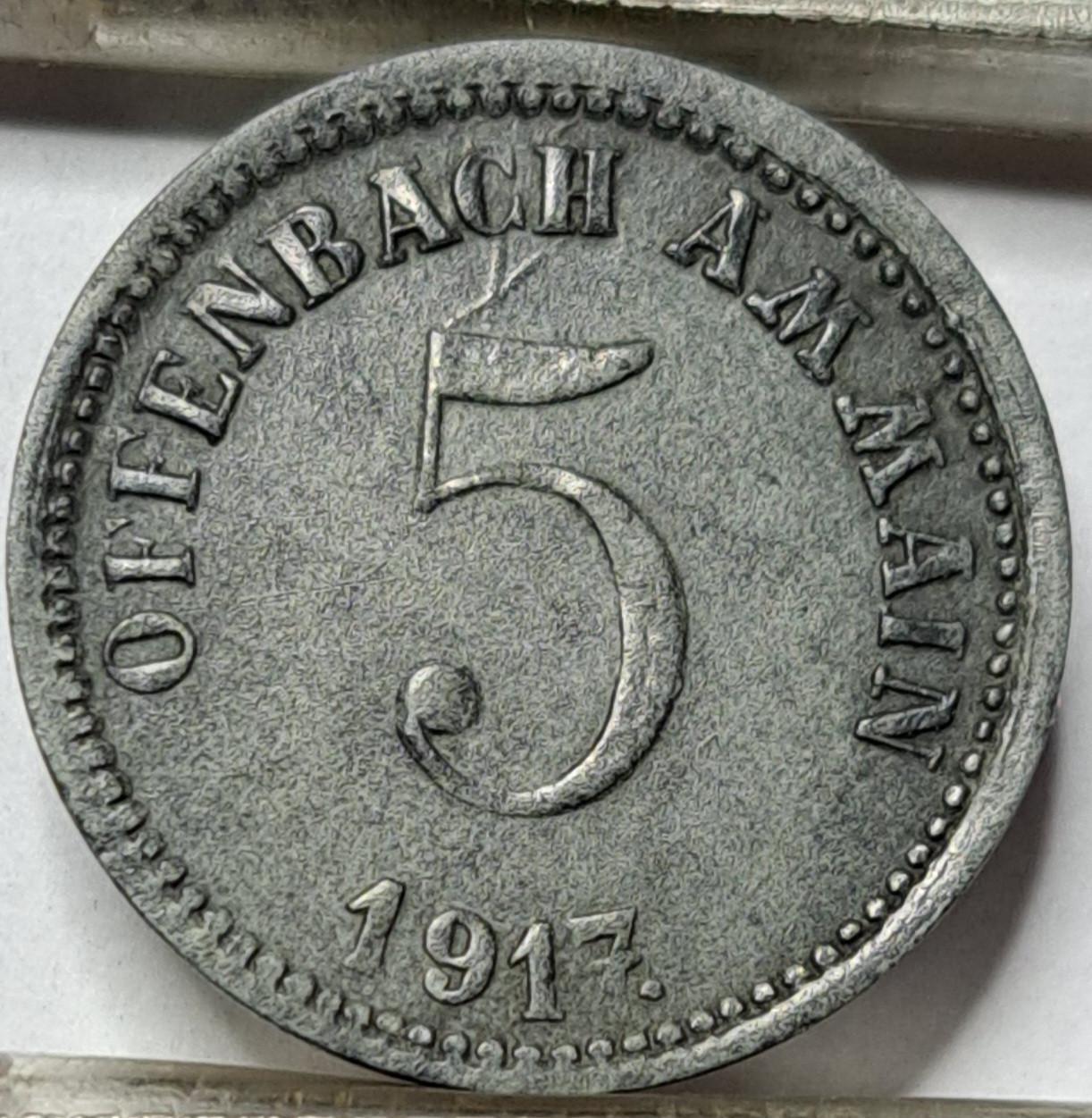 Vokietija 5 pfenigai 1917 N#41450 (5331) 