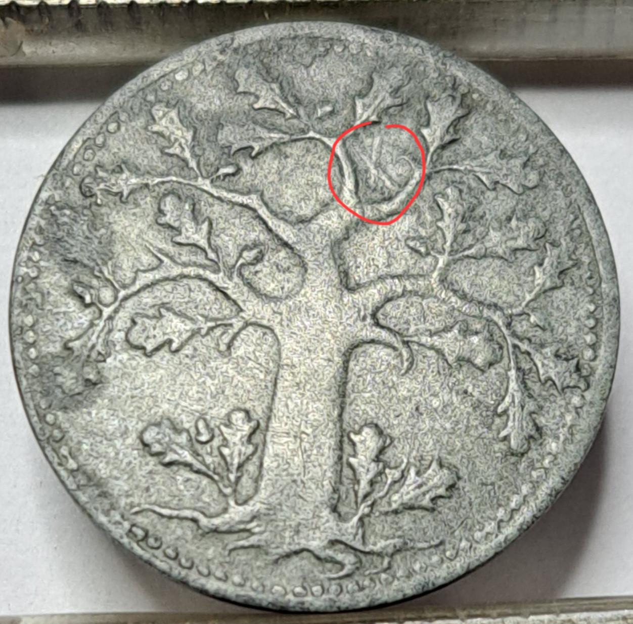Vokietija 5 pfenigai 1917 N#41450 (5331) 
