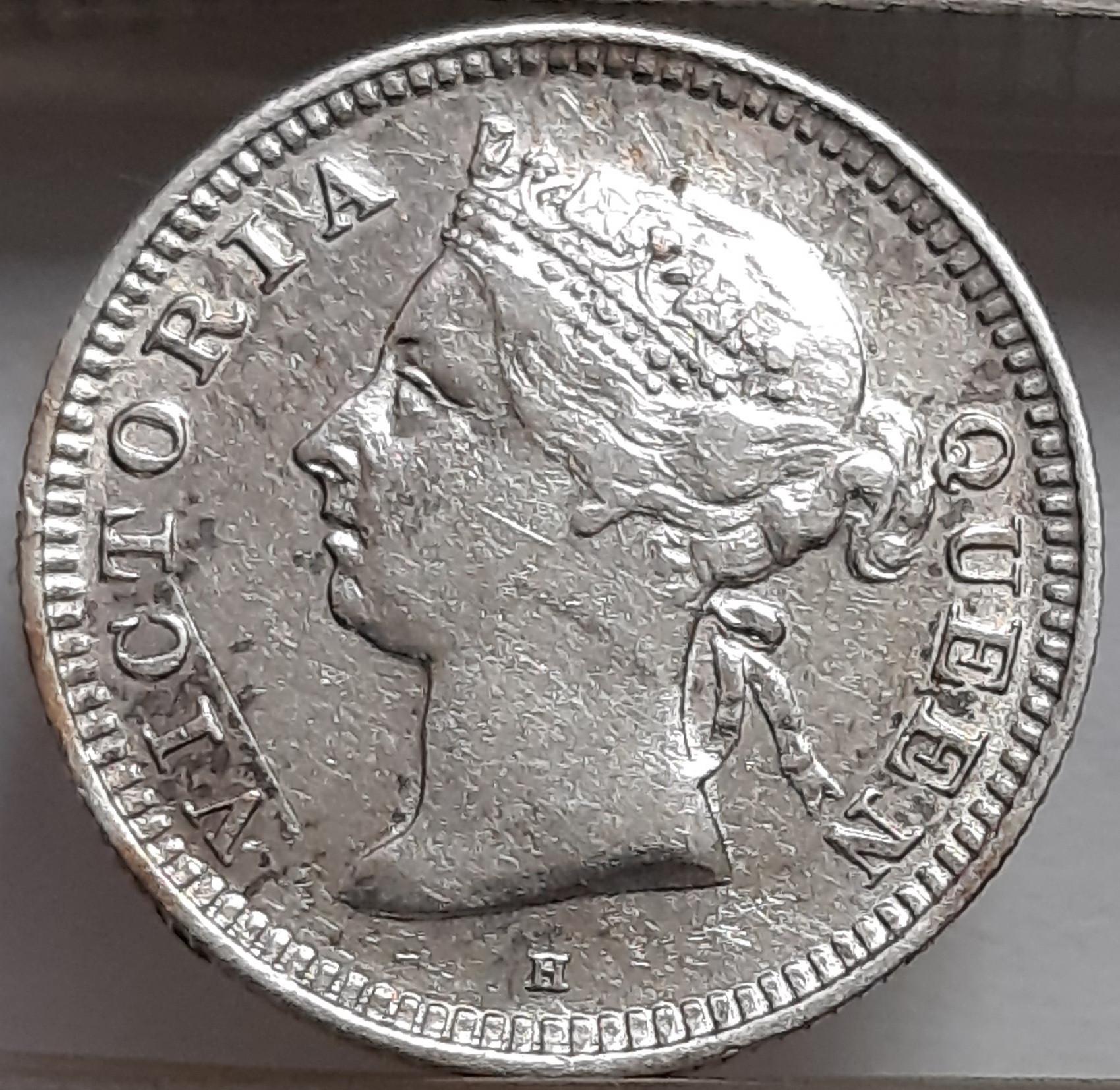 Mauricijus 10 Centų 1889 KM#10 Sidabras (5408) 