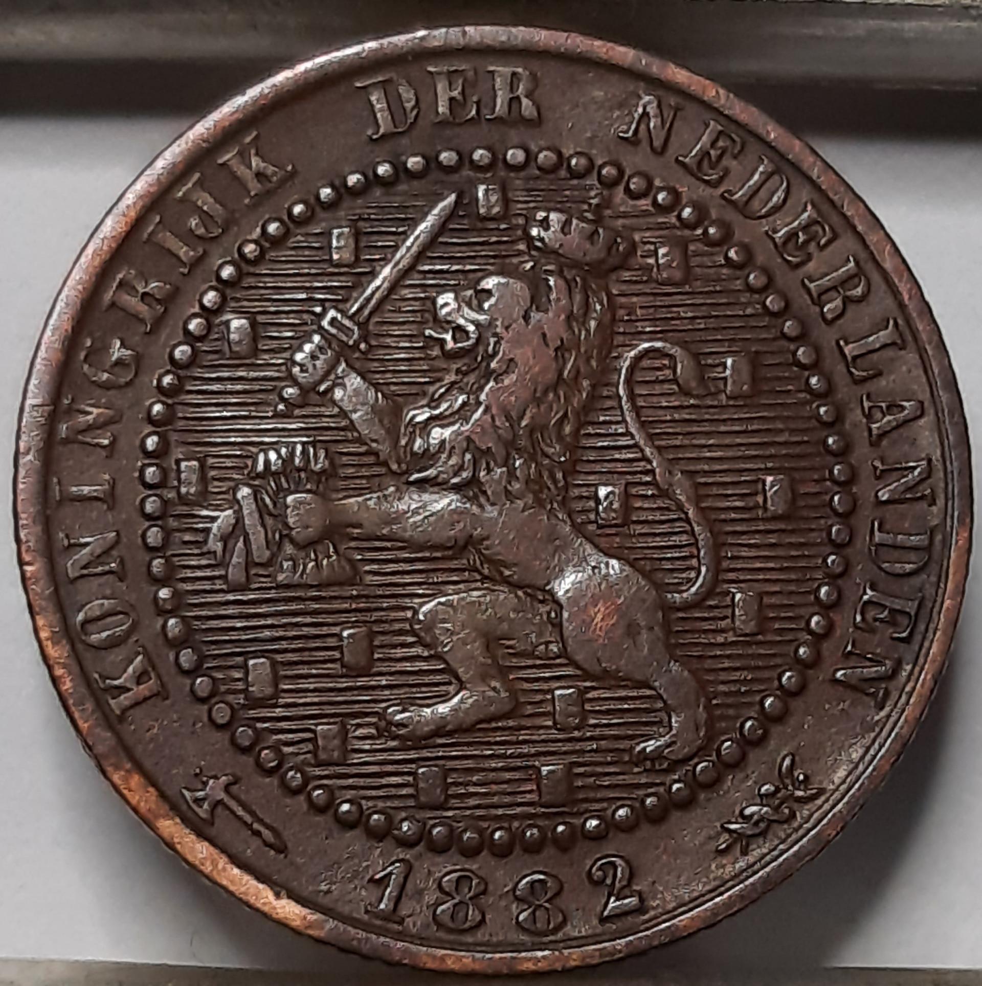 Nyderlandai 1 Centas 1882 KM#107 Bronza (5431)