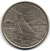 JAV. 1/4 dolerio ( Rodo sala ) ( 2001 ) XF
