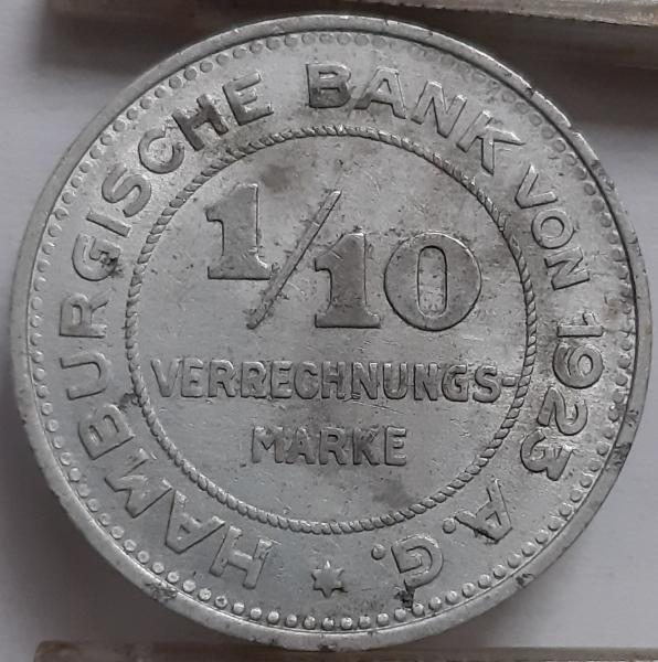 Vokietija 1/10 Verrechnungsmark 1923 N#65341 (5492