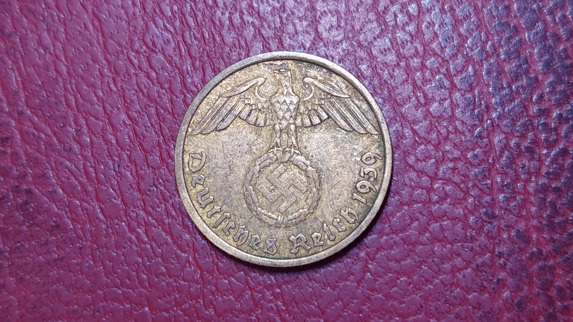 Trečiasis Reichas 5 reichspfenigai, 1939A KM# 91