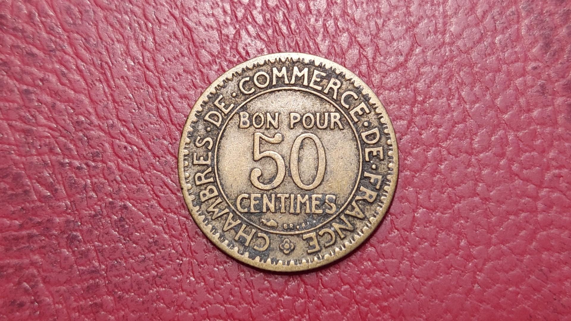 Prancūzija 50 santimų, 1924 KM# 884