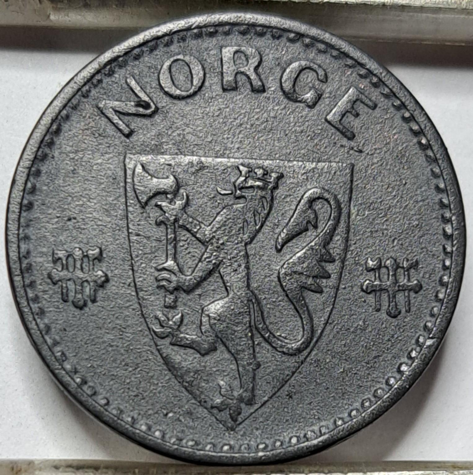 Norvegija 50 erių 1941 KM#390 su klaida (5537)