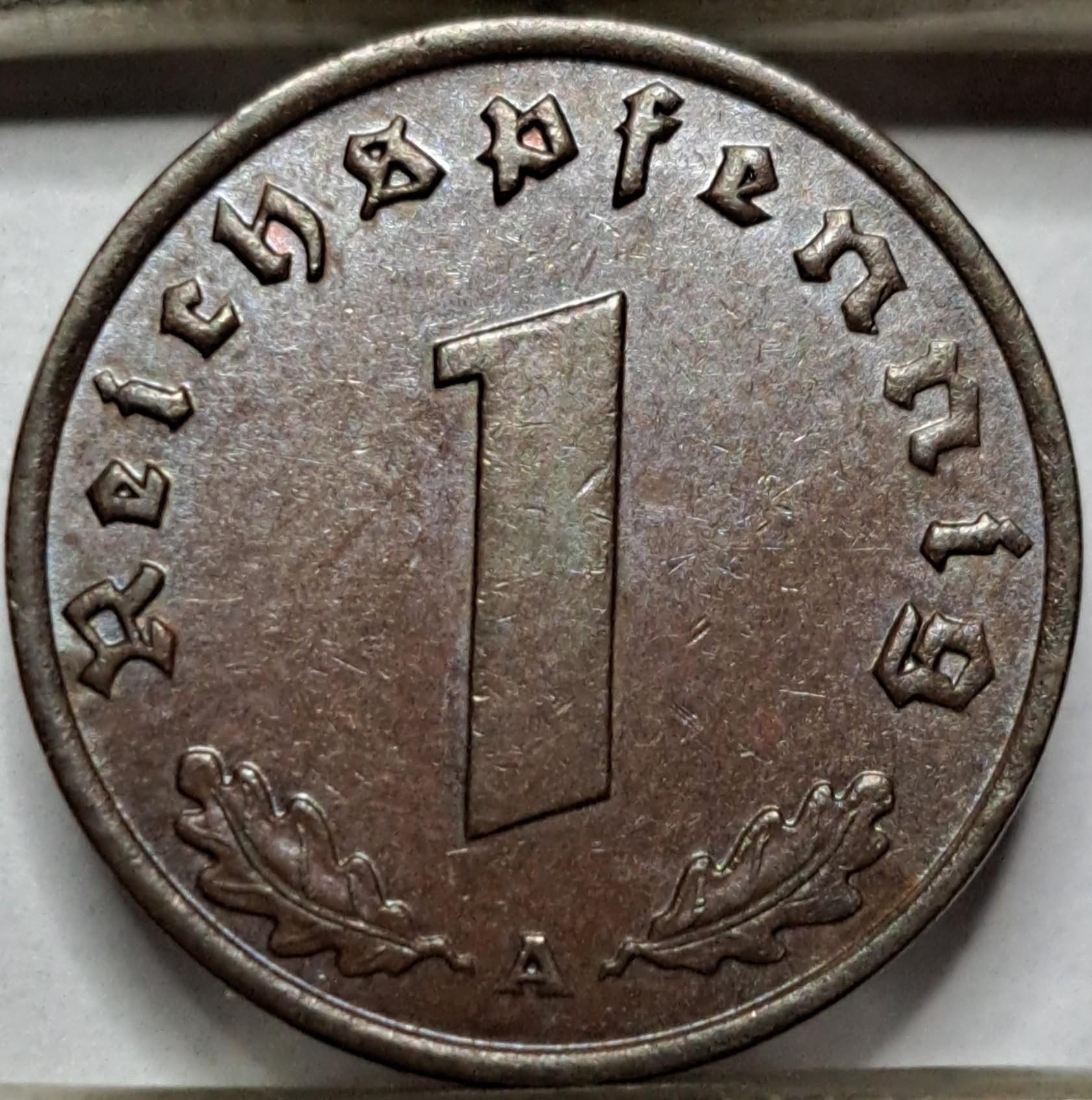 Vokietija 1 Reichspfenigas 1936 A KM#89 (5540)