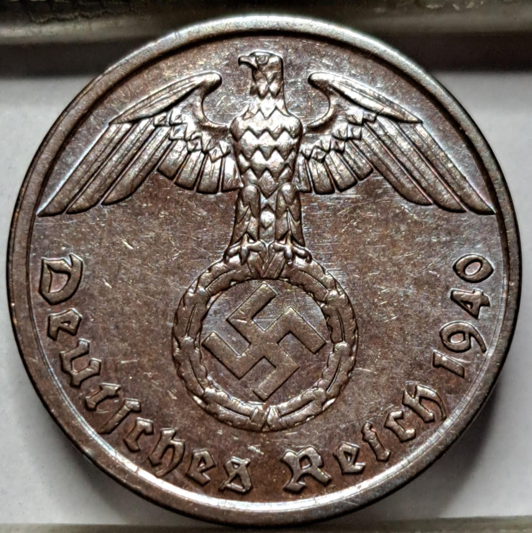 Vokietija 1 Reichspfenigas 1940 A KM#89 (5541)