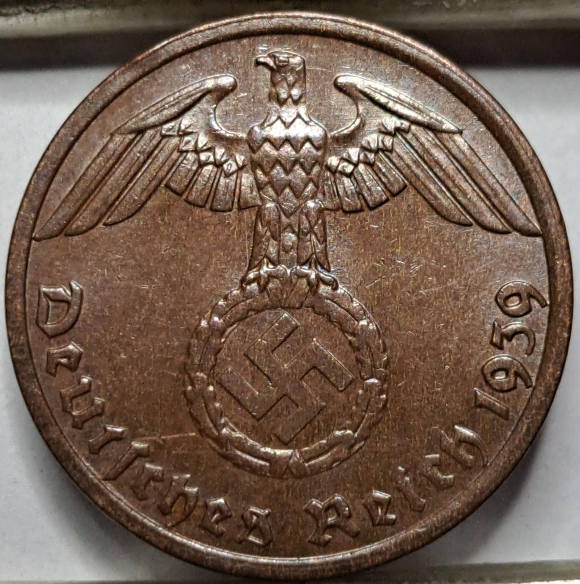 Vokietija 1 Reichspfenigas 1939 A KM#89 (5542)