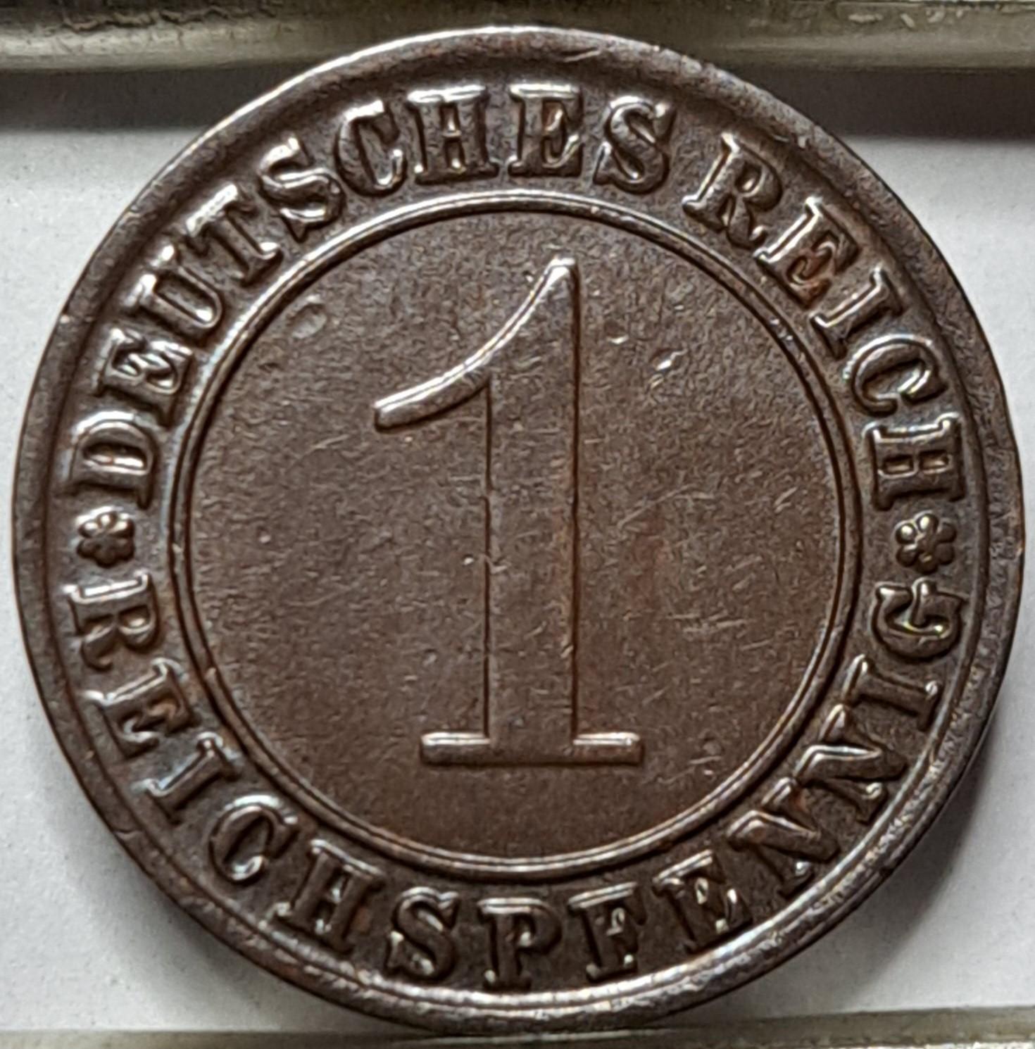 Vokietija 1 Reichspfenigas 1925 J KM#37 (5543)