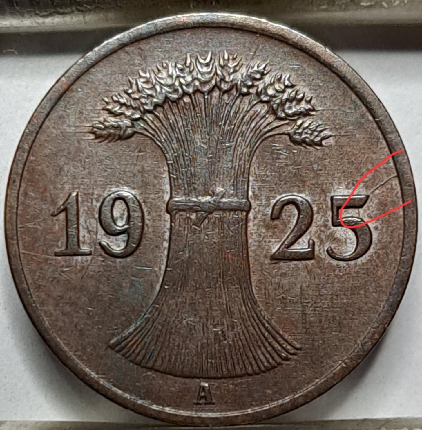 Vokietija 1 Reichspfenigas 1925 A KM#37 (5547)