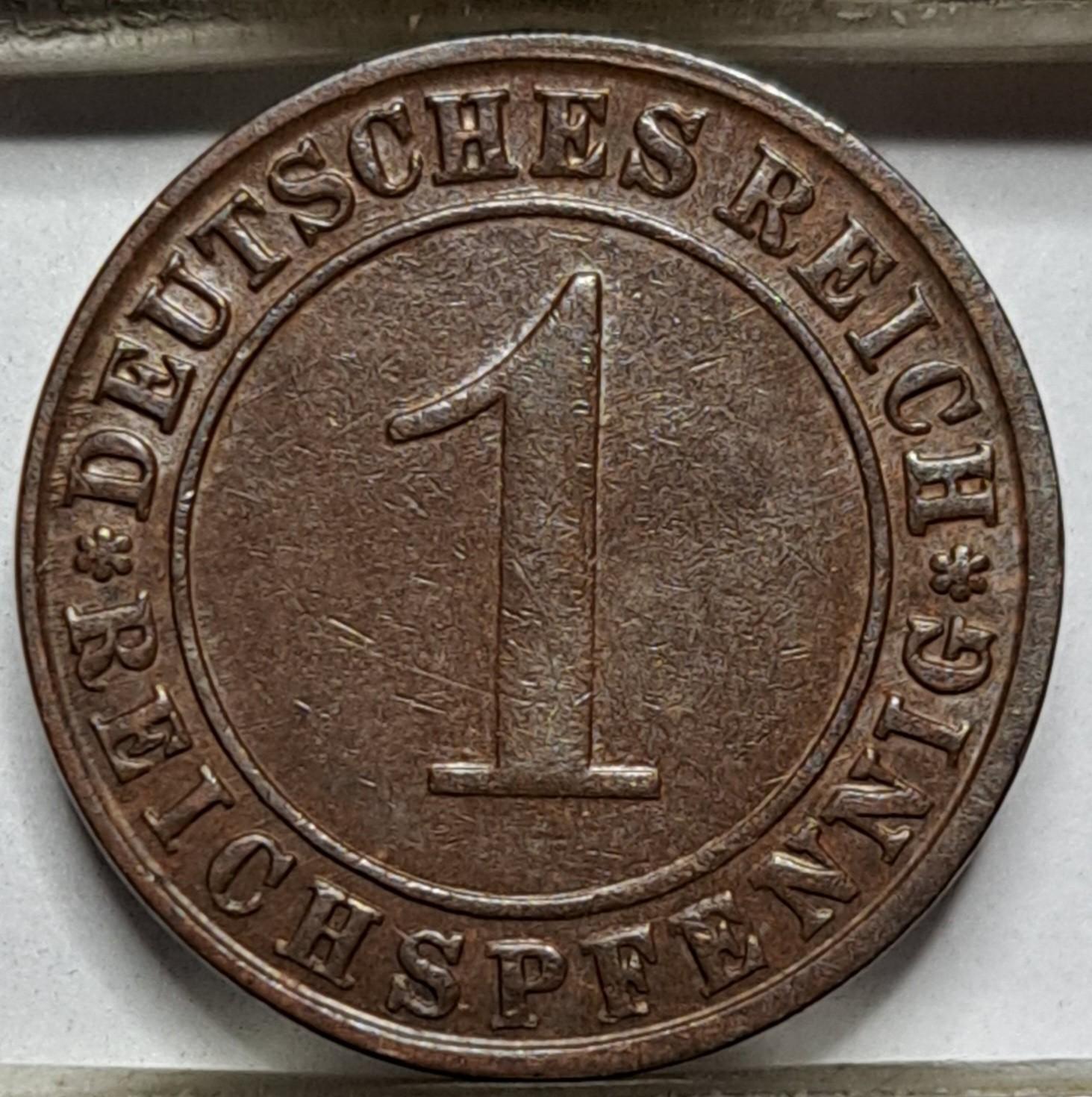 Vokietija 1 Reichspfenigas 1924 G KM#37 (5548)