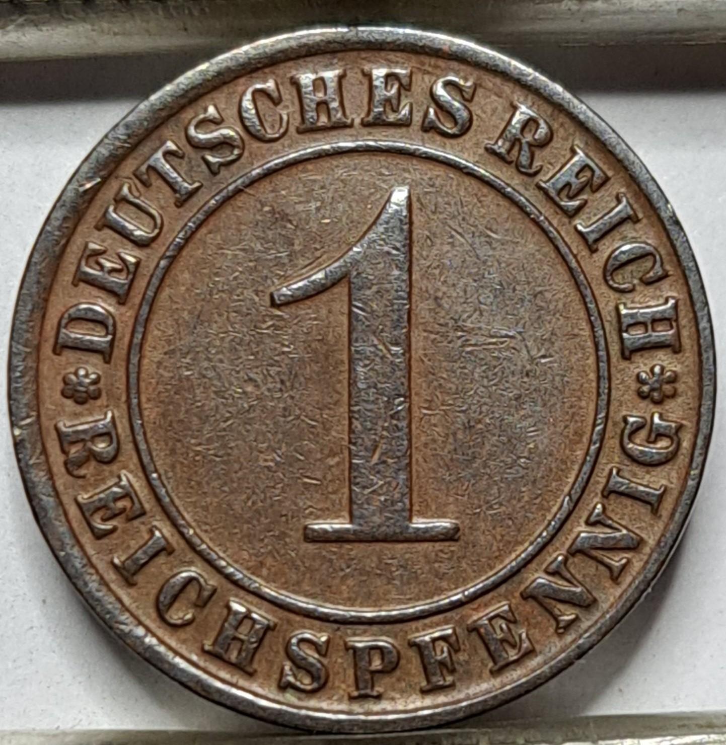 Vokietija 1 Reichspfenigas 1924 D KM#37 (5549)