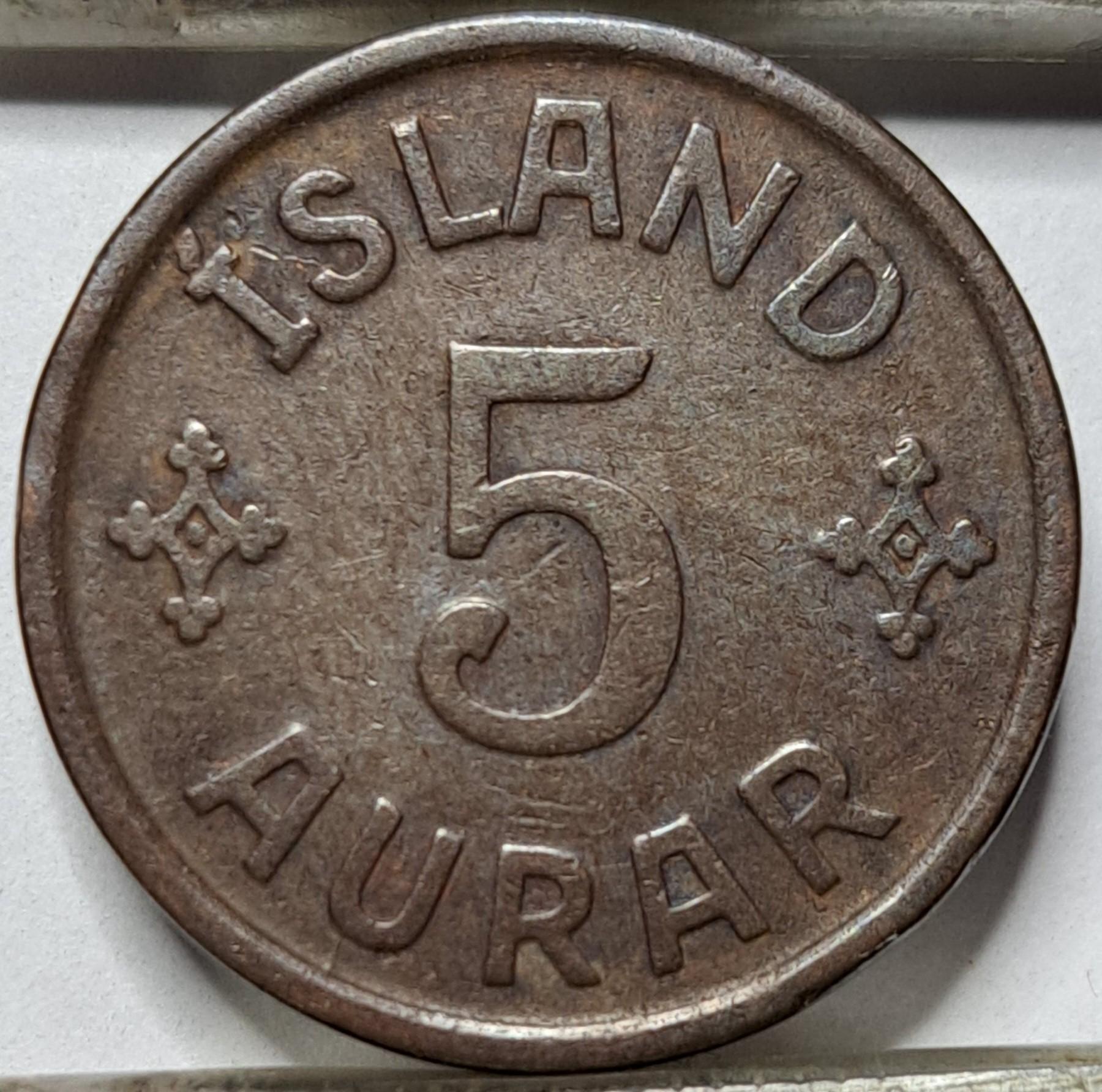 Islandija 5 eirės 1926 KM#7 (5556)