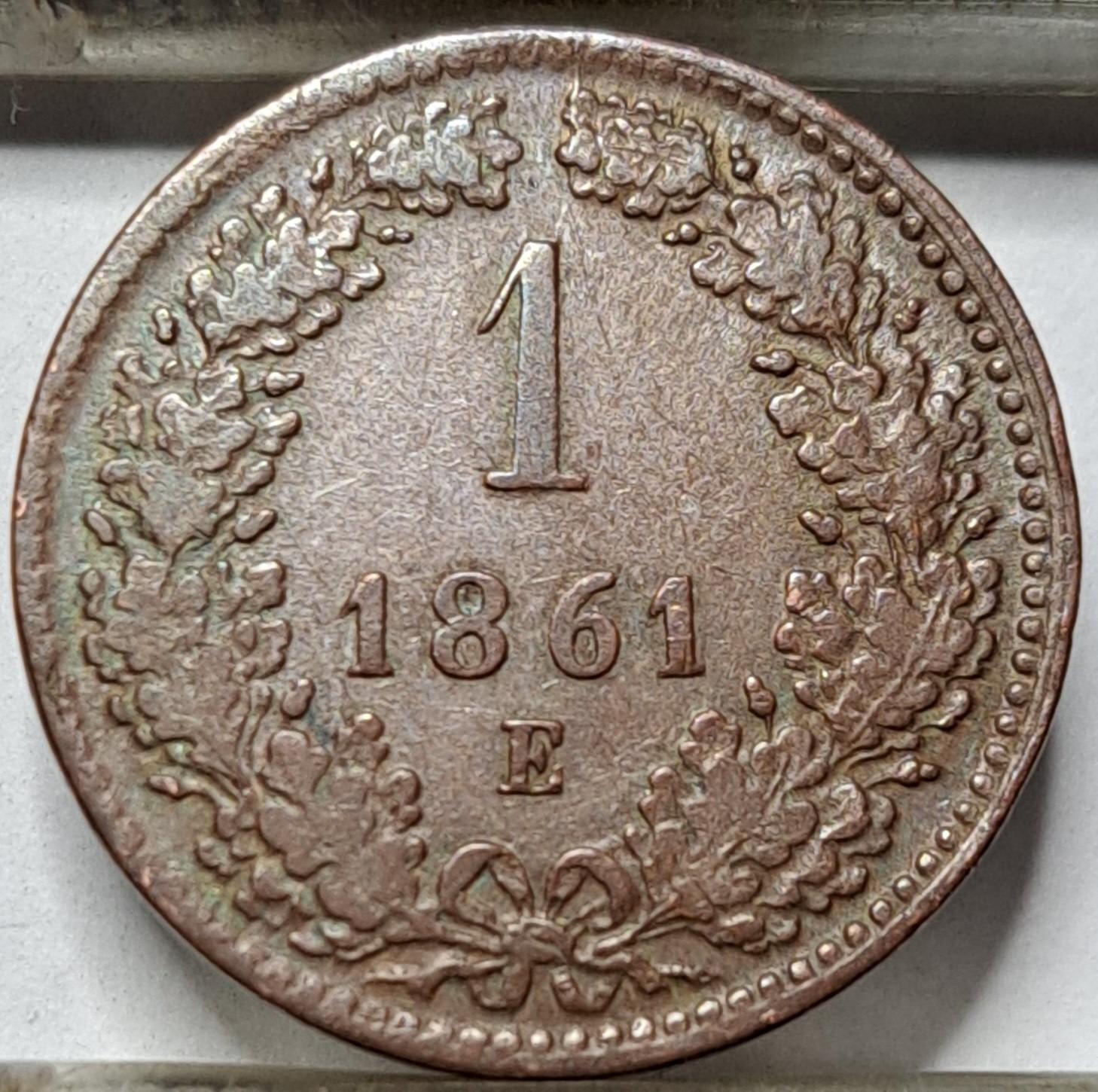 Austrija 1 kreiceris 1861 E KM#2186 RETA (5557)