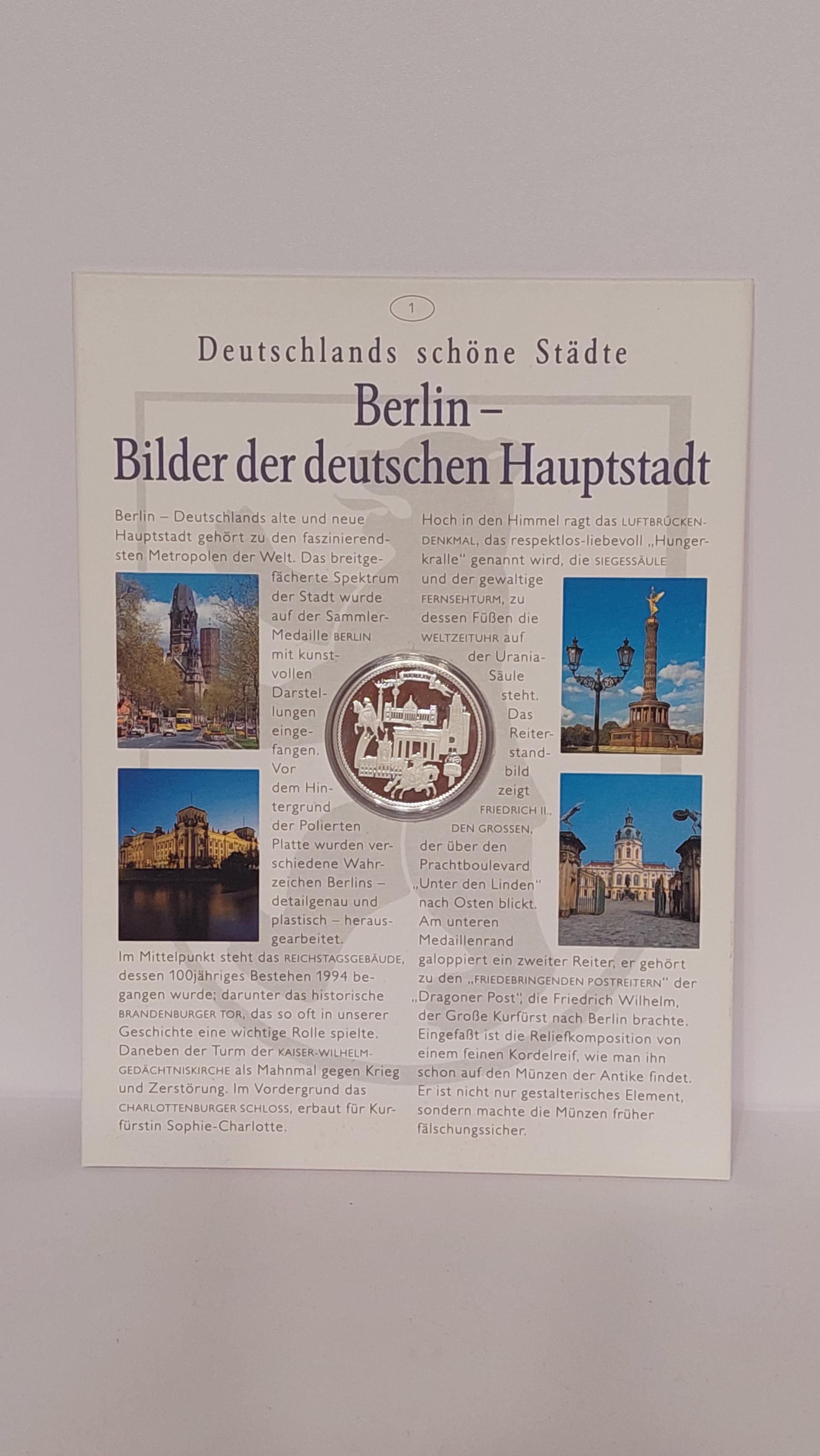 Sidabrinis medalis Berlin schone stadte AG 0.999