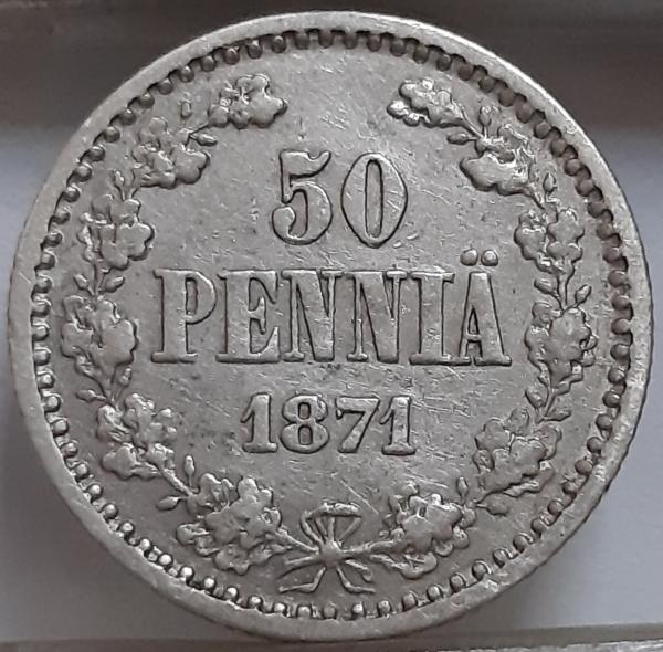 Suomija 50 pensų 1871 KM#2.1 (5573)