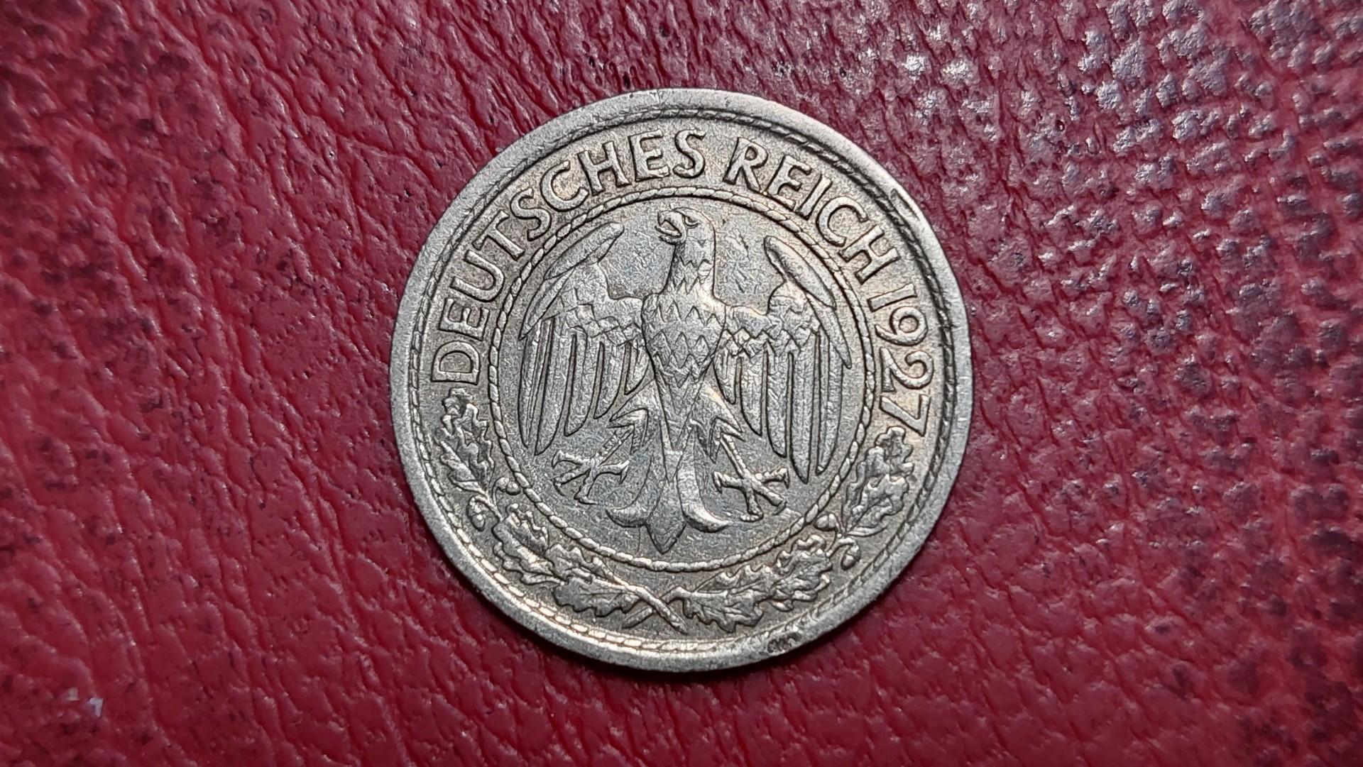 Vokietija 50 reichspfenigų, 1927A KM# 49