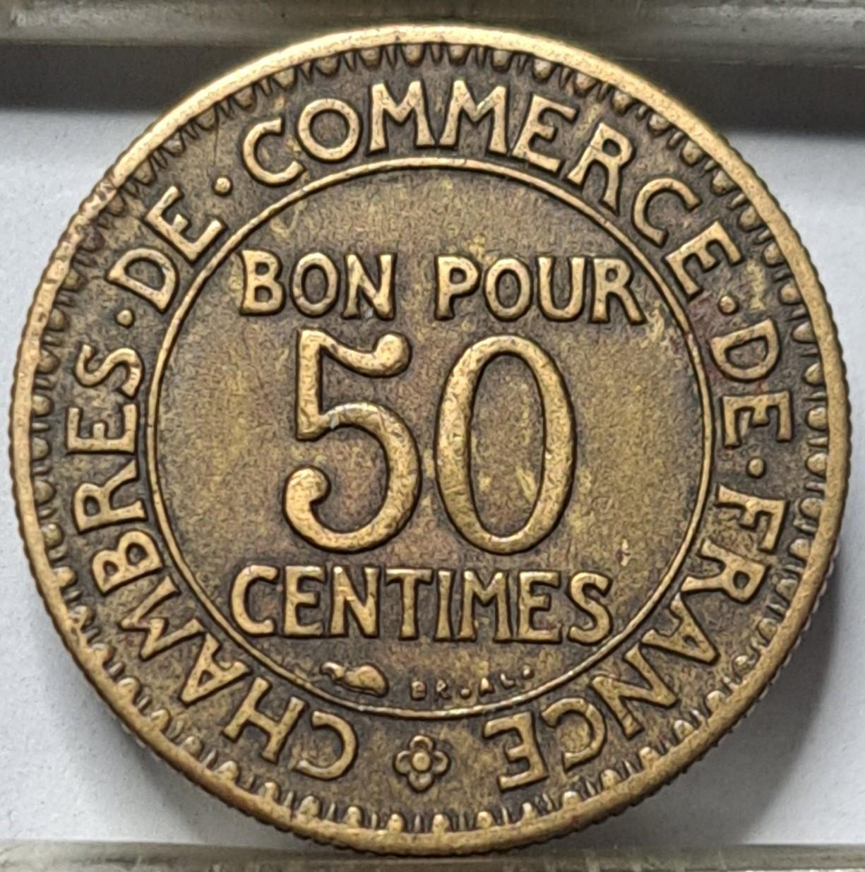 Prancūzija 50 Santimų 1923 KM#884 (5784)