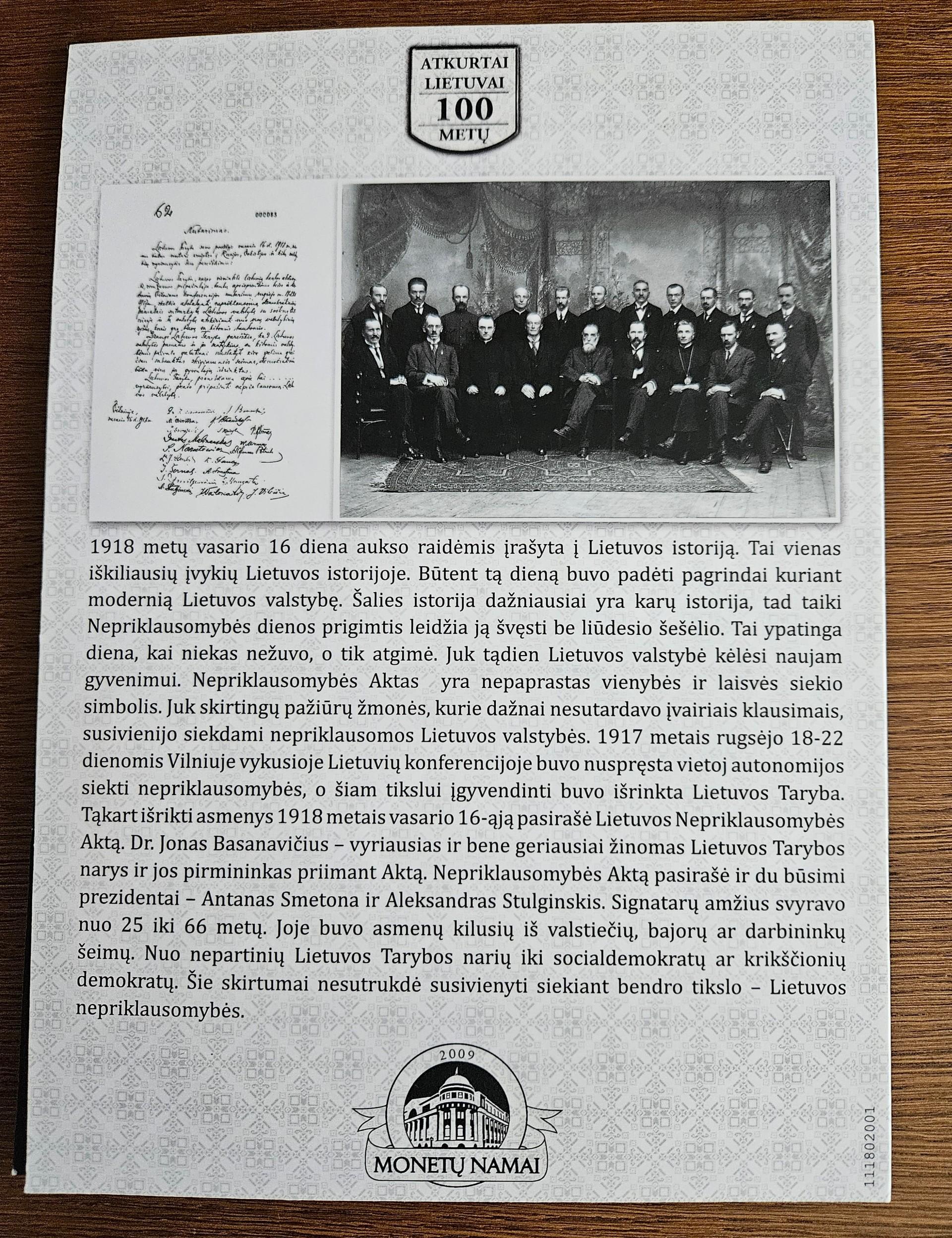 Reprezentacinis dėklas "Lietuvos istorijos įvykiai"